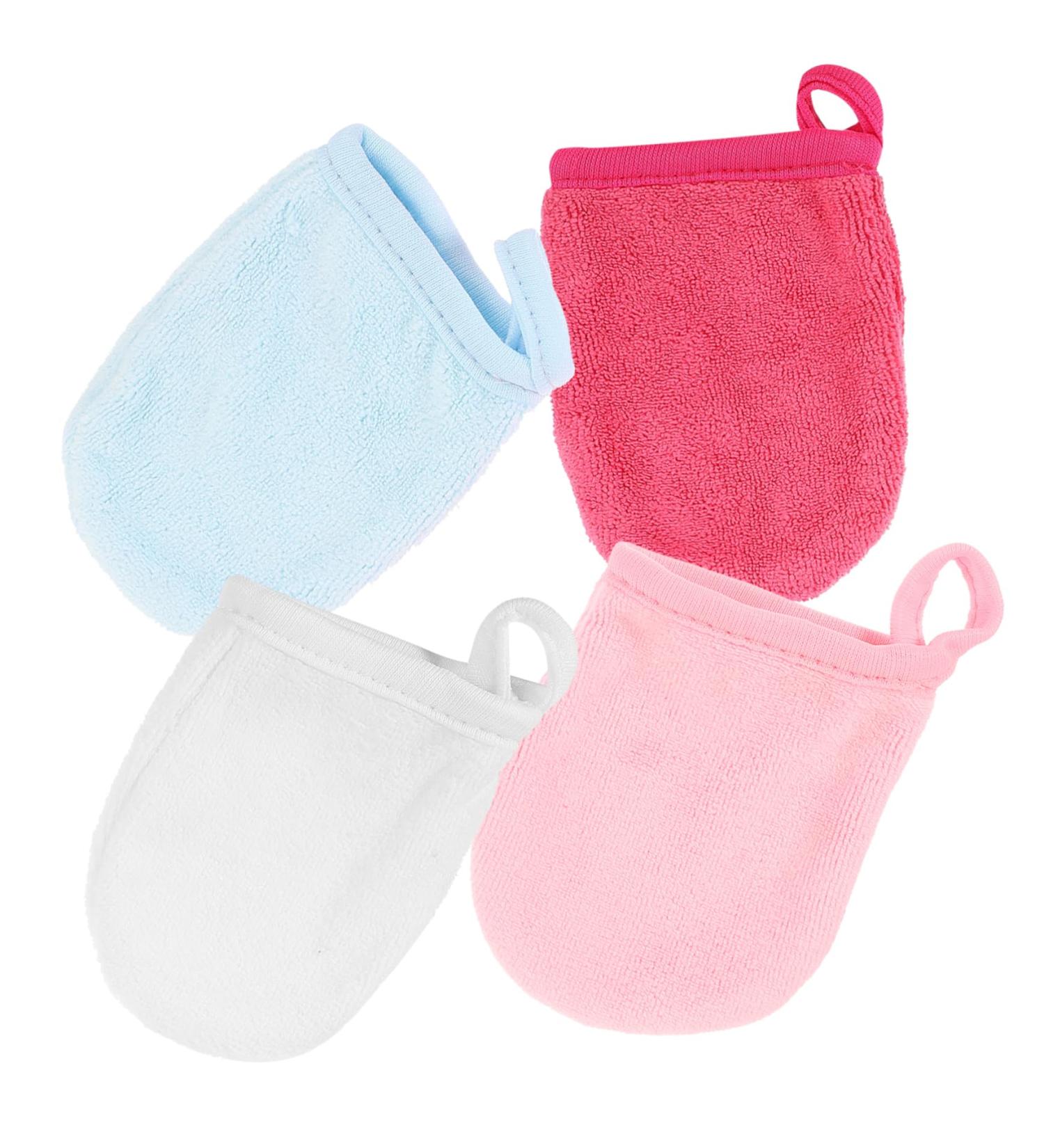 Shop 4pcs Cleansing Fingertips Makeup Remover Cloths - Exfoliating Face Towel & Mitts for Gentle Hair & Skin Care - Buy Online on SooperMarket.com