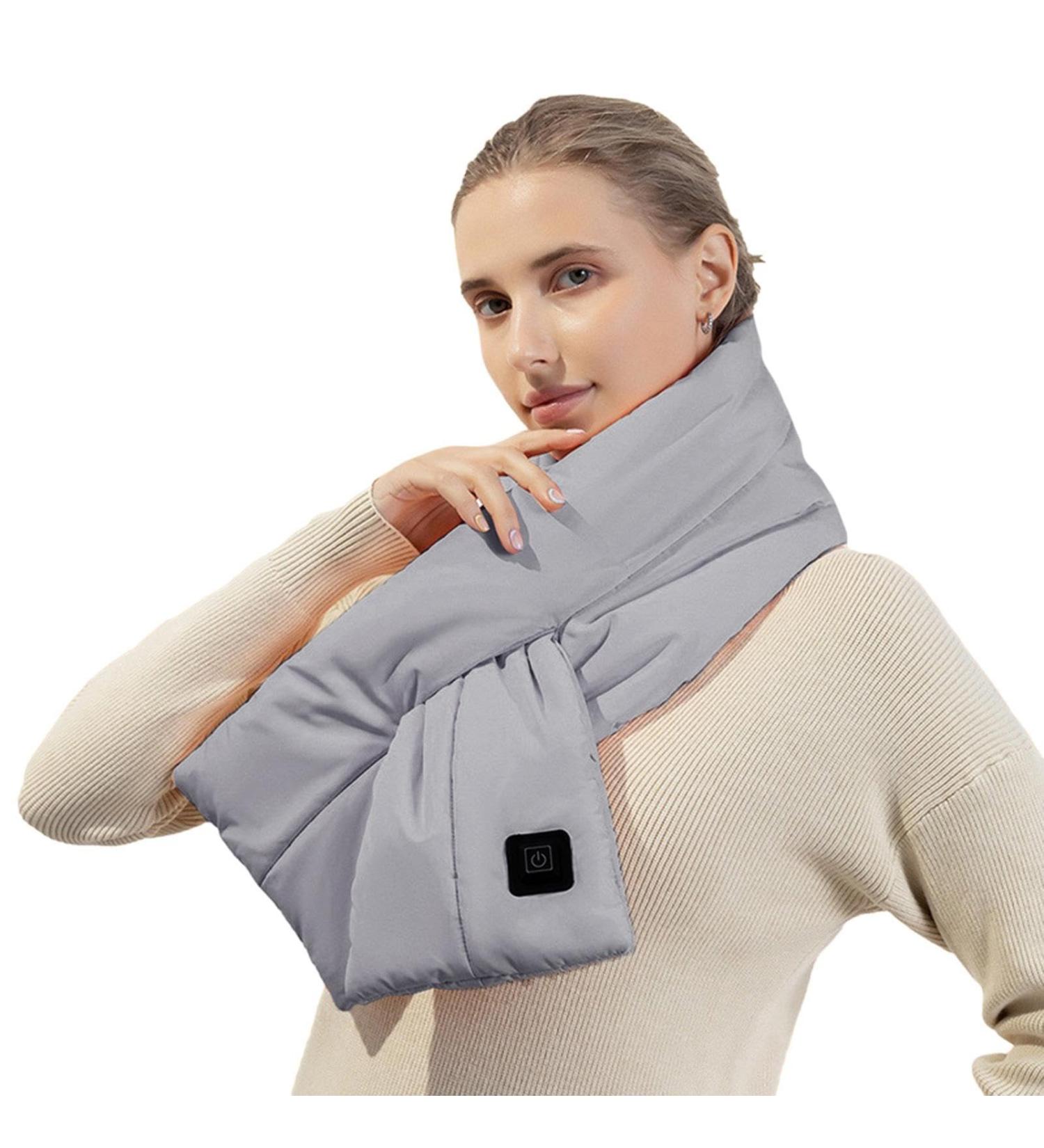 Zceplem Electric Neck Heating Pillow - 3 Temperature Settings Warm Collar for Men & Women Gray Heating Scarf for Outdoors - Buy Online on SooperMarket.com