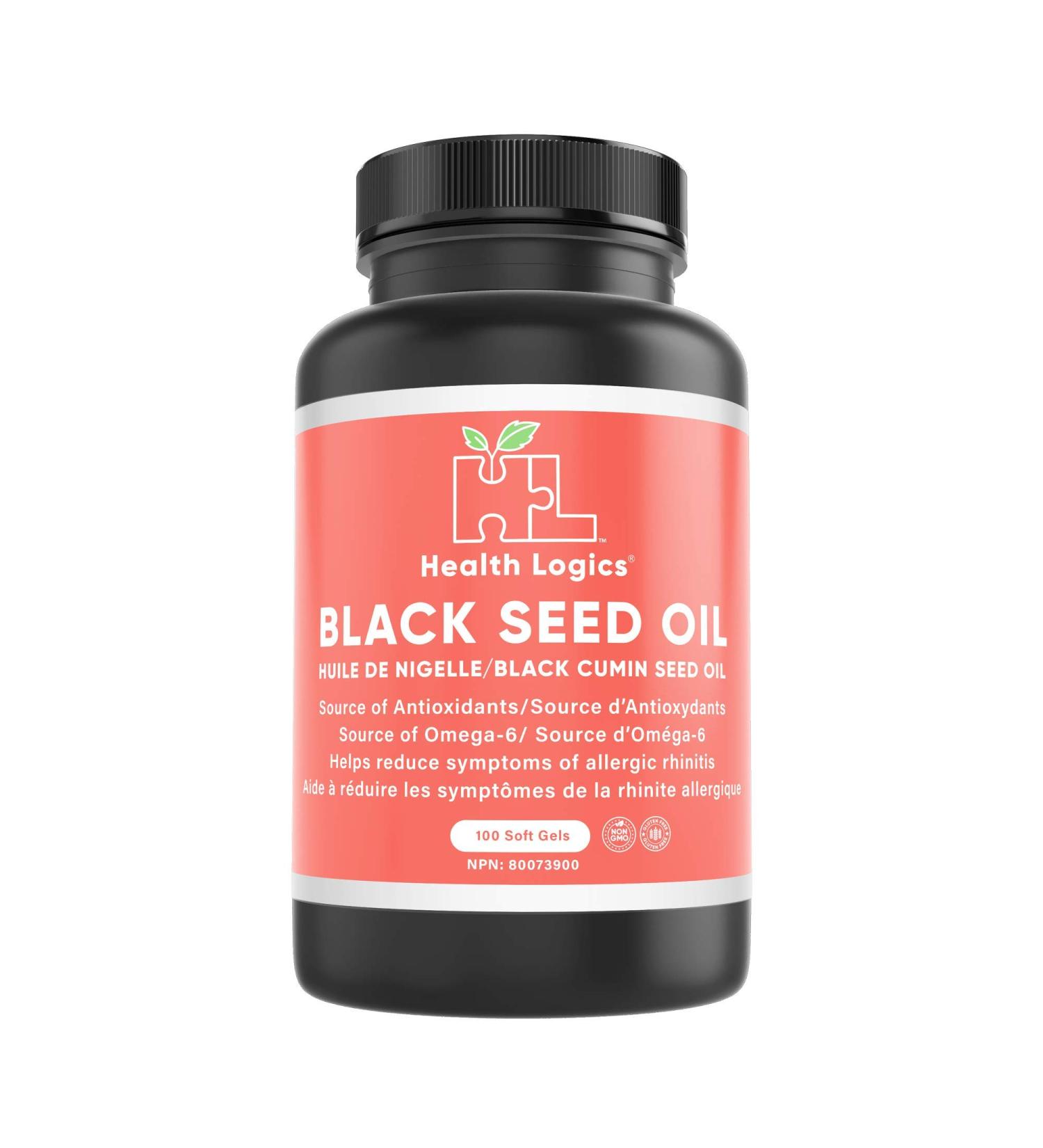 Health Logics - 100 Black Seed Oil Soft Gels - Cold Pressed for Max Potency - 100% Natural - GMO and Gluten Free - Buy Online on SooperMarket.com