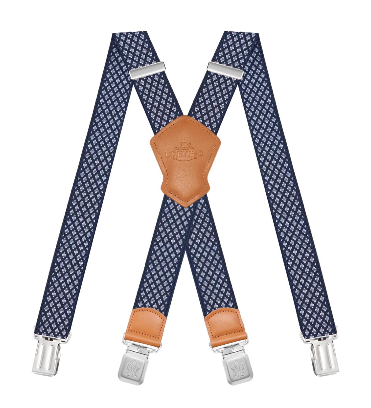 Dresime H str ger for Men & Women | 4 Clip X-Shaped Elastic Suspenders for Overalls Jeans Motorcycle Pants & More - Buy Online on SooperMarket.com