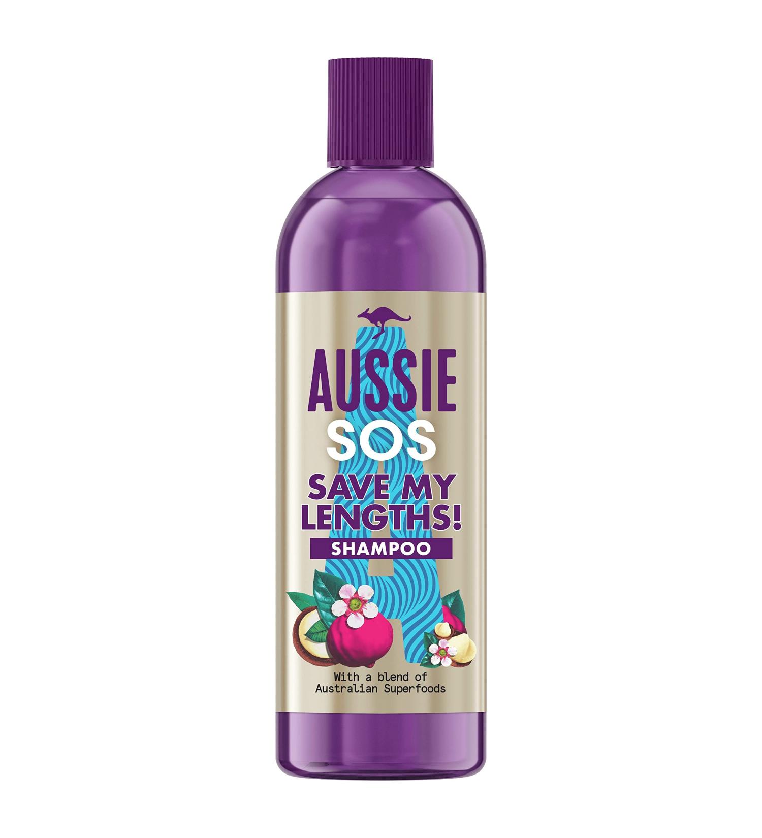 Aussie SOS Save My Lengths Vegan Shampoo - 290ml Hair Repair Treatment for Long & Damaged Hair with Australian Superfoods - Buy Online on SooperMarket.com