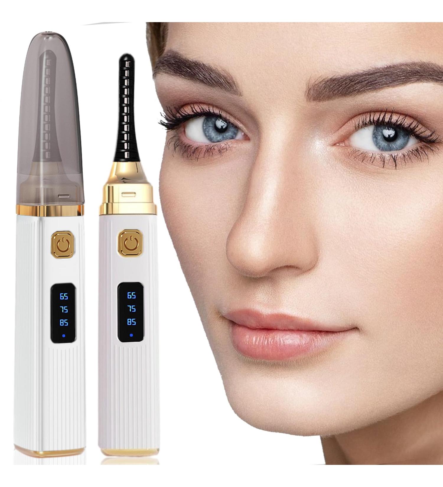 Heated Eyelash Curler Electric Eyelash Curler with 3 Temperature Modes Heated Eyelash Curler USB 15s Fast Heating Eyelash Curler Long-Lasting Curl for All Eyelashes White - Buy Online on SooperMarket.com