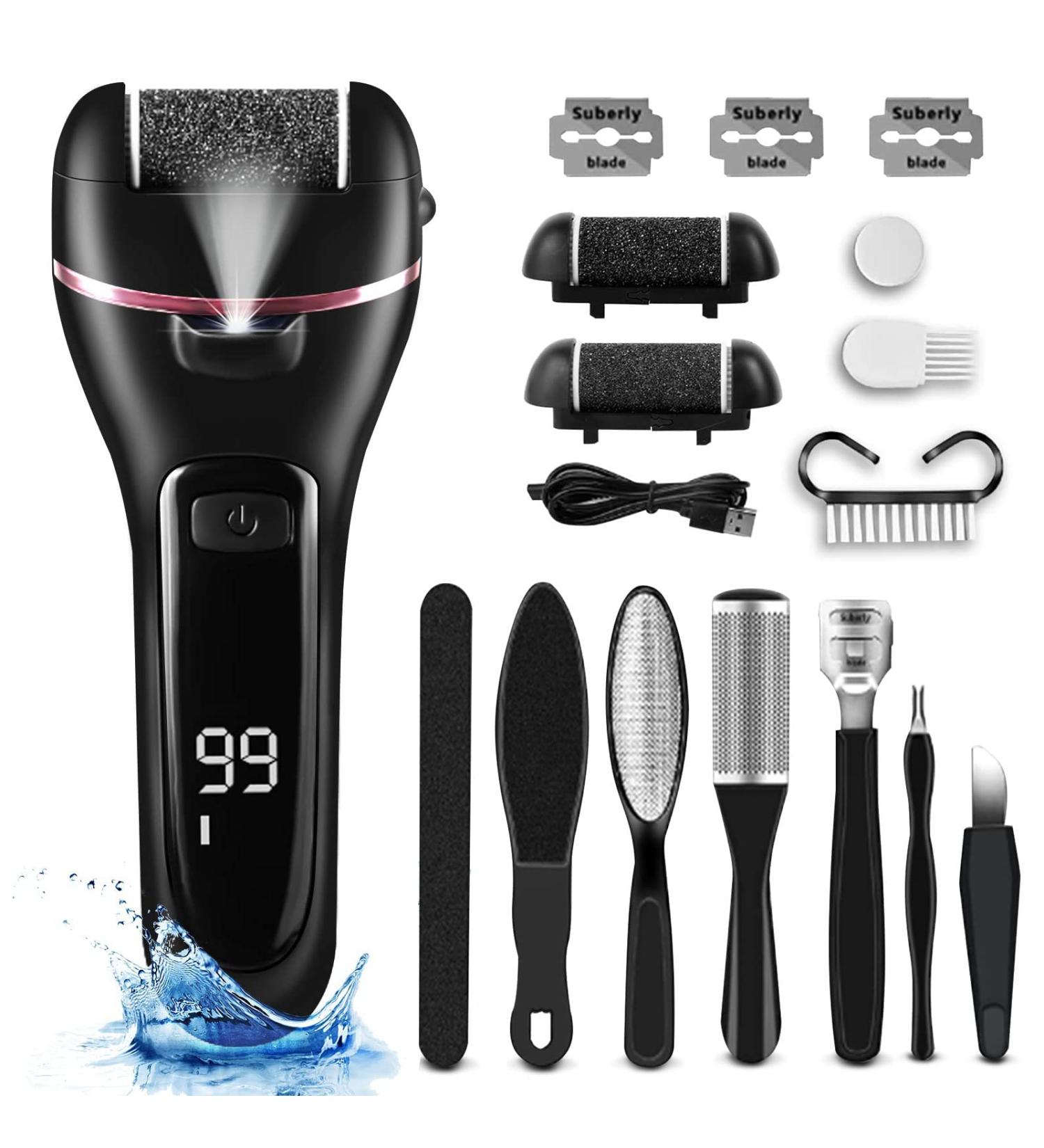 Professional Electric Foot File Set for Smooth & Soft Feet - 3 Roller Heads Included - Buy Online on SooperMarket.com