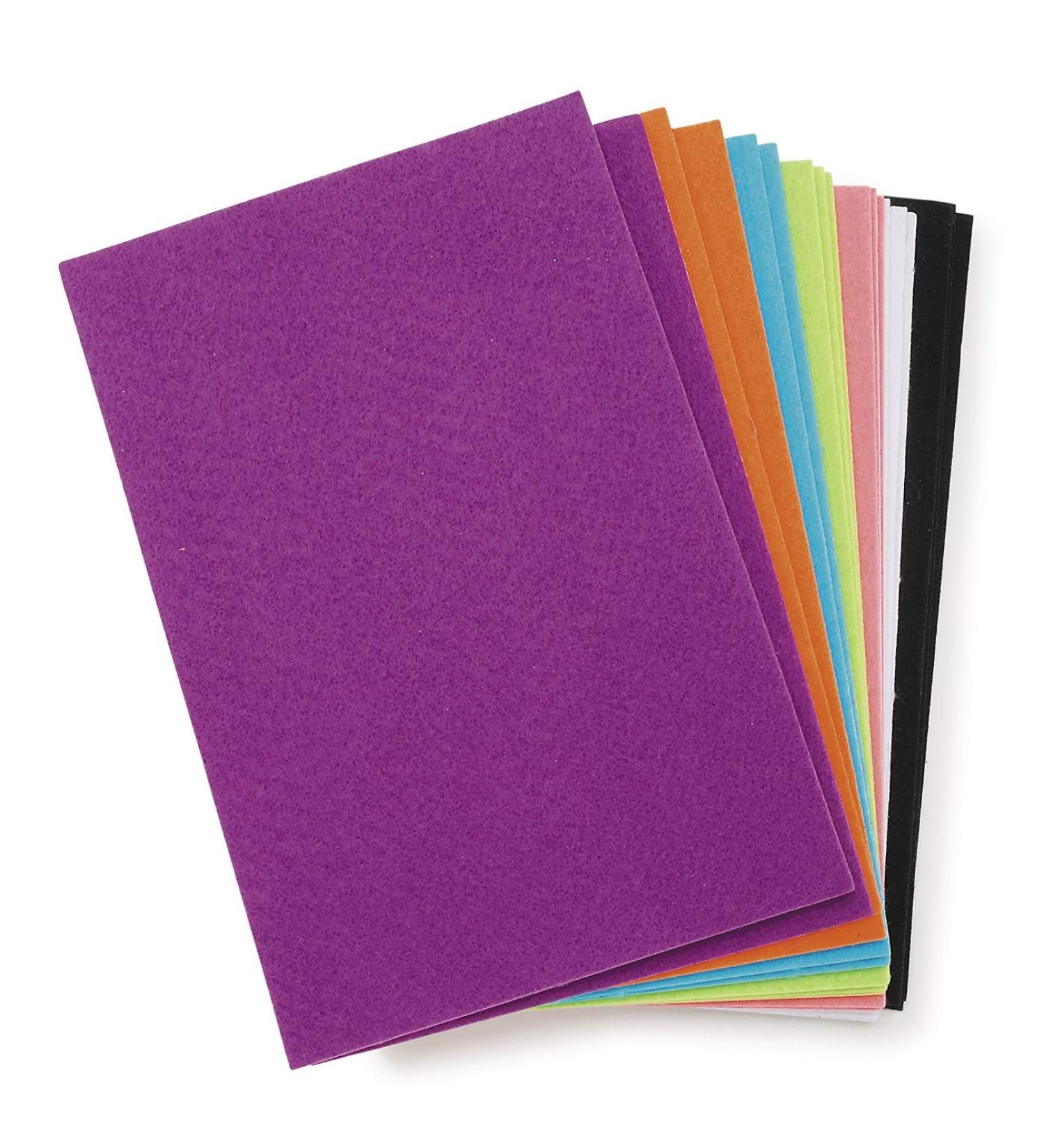 Darice Assorted Felties Stiff Felt Sticky Backs Bright Colors - 18 Sheets, 6x9 - Perfect for Kids Crafts, Costumes, and Classroom Projects - Buy Online on SooperMarket.com