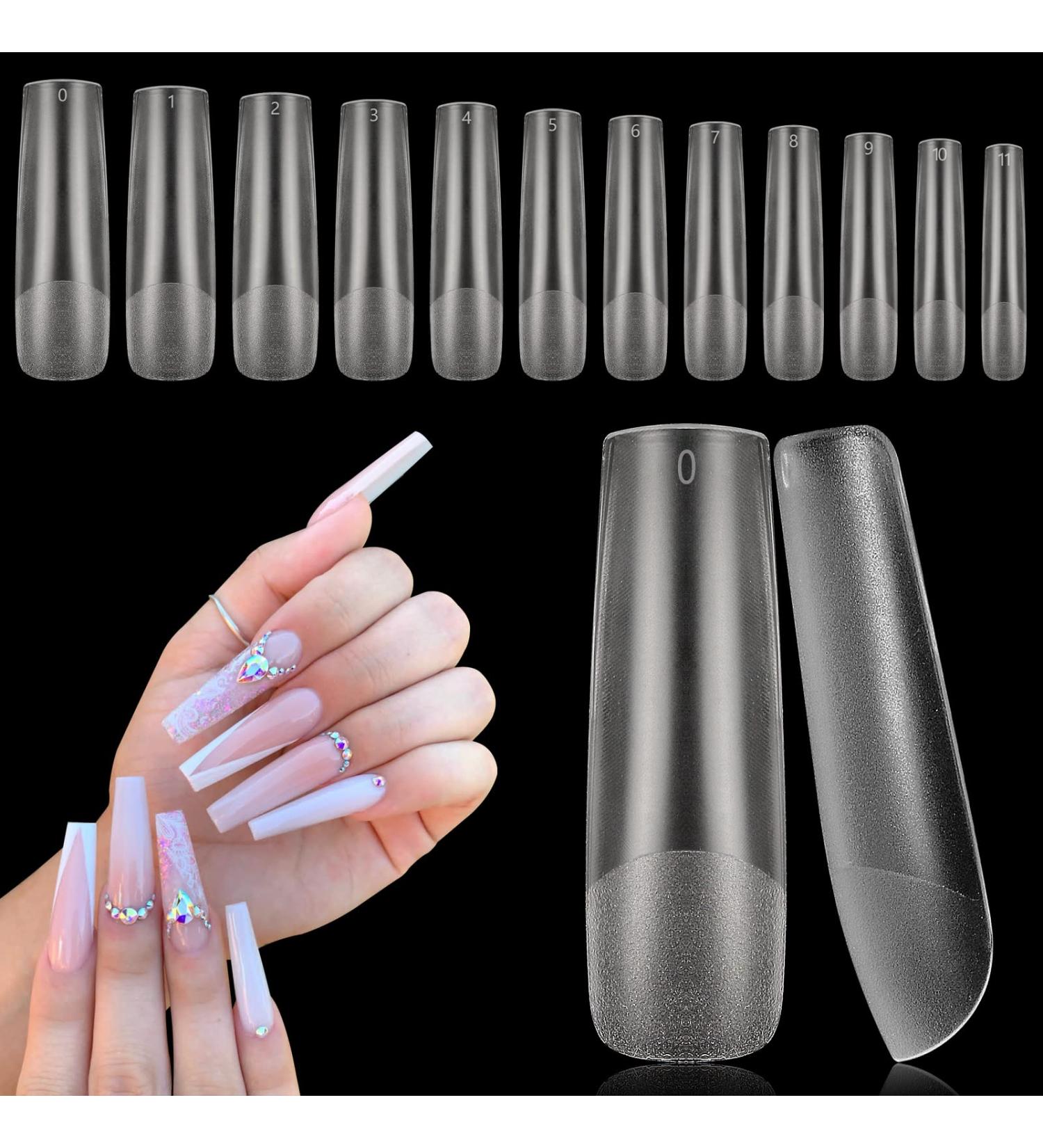 Deciniee Full Cover Gel Nail Tips 240Pcs - Square Nail Tips for Acrylic & Gel Extensions | Professional 12 Sizes for Salon & Home Nail Designs - Buy Online on SooperMarket.com
