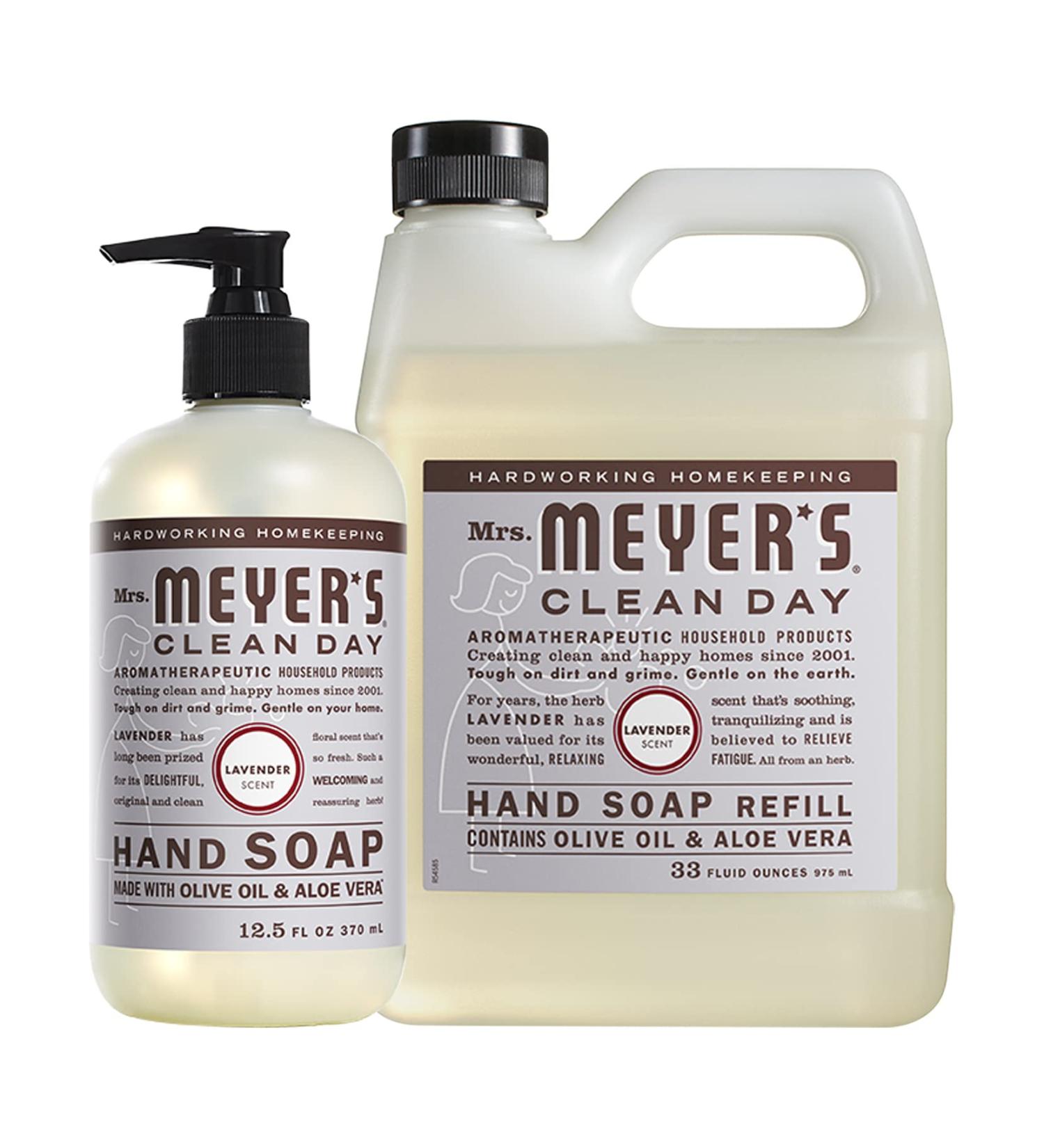 Mrs. Meyer's Clean Day Lavender Hand Soap Set - 2 Count, 33 + 12.5 Oz - Includes Refill & Bottle - Buy Online on SooperMarket.com
