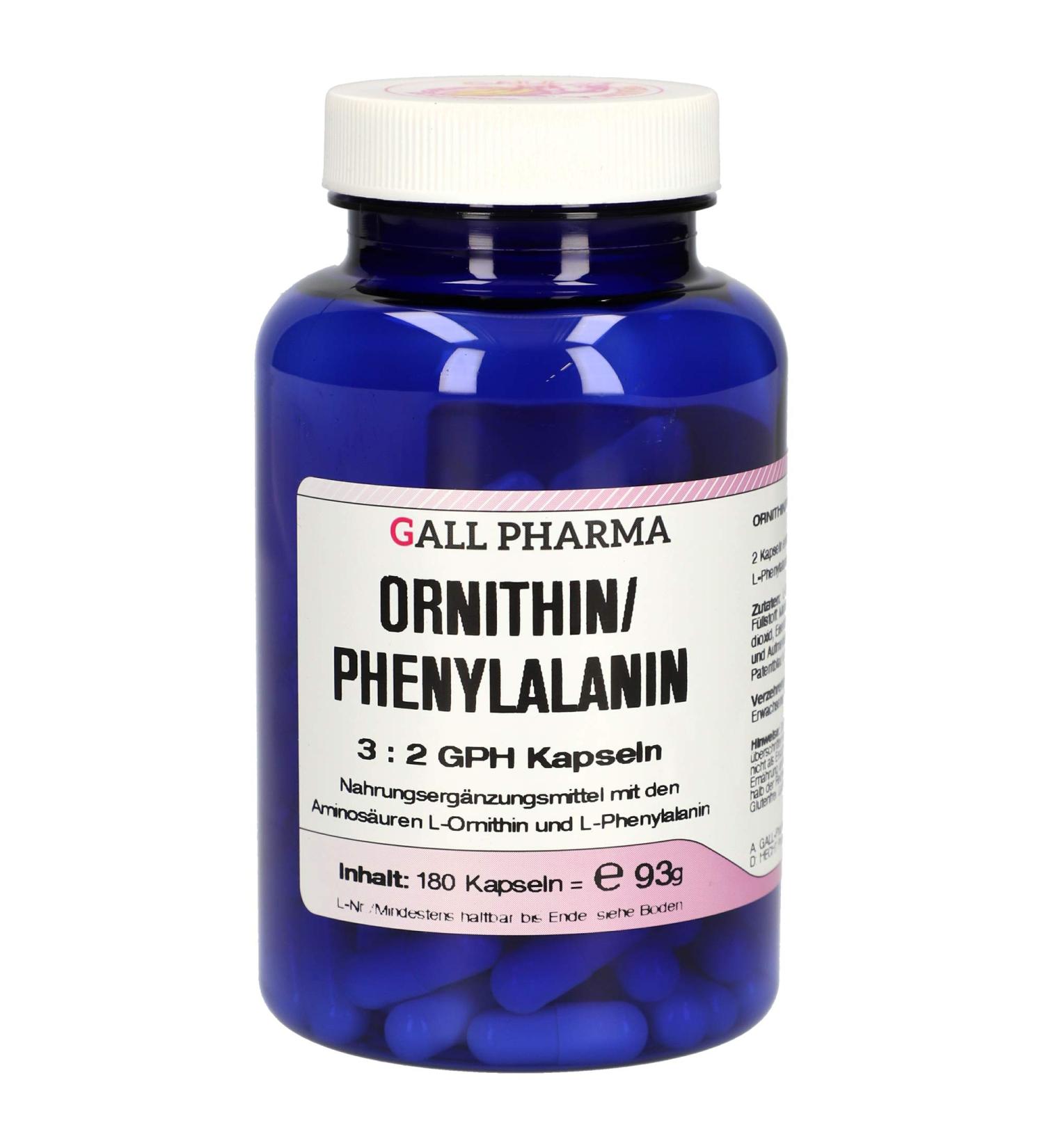 Gall Pharma Ornithine/Phenylalanine 3:2 GPH Capsules - 180 Count | Premium eCommerce Supplements for Optimal Health - Buy Online on SooperMarket.com