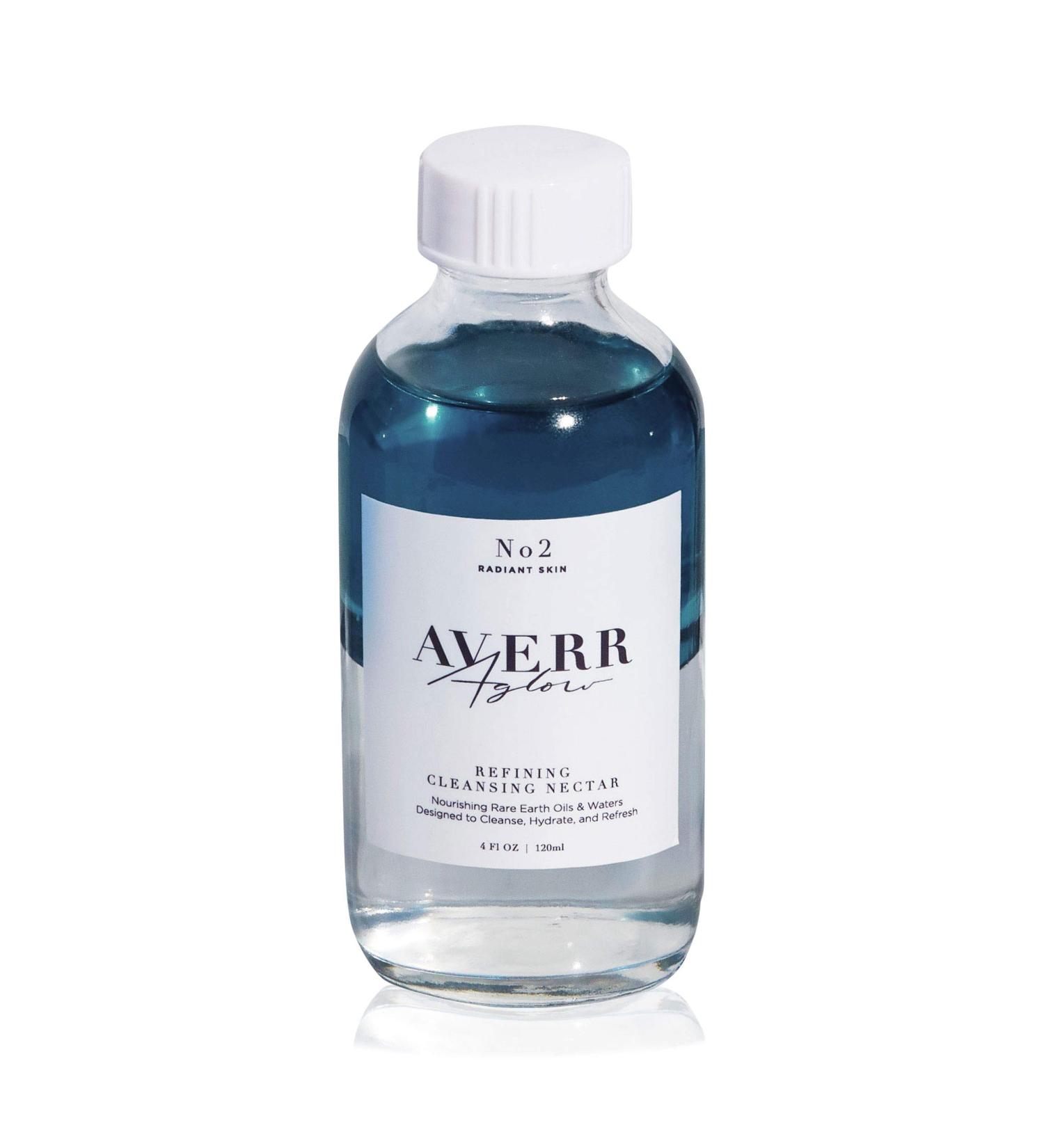 Averr Aglow Refining Cleansing Nectar | Rinseless Anti-Aging Natural Facial Cleanser & Makeup Remover for Fine Lines & Dark Spots - Buy Online on SooperMarket.com