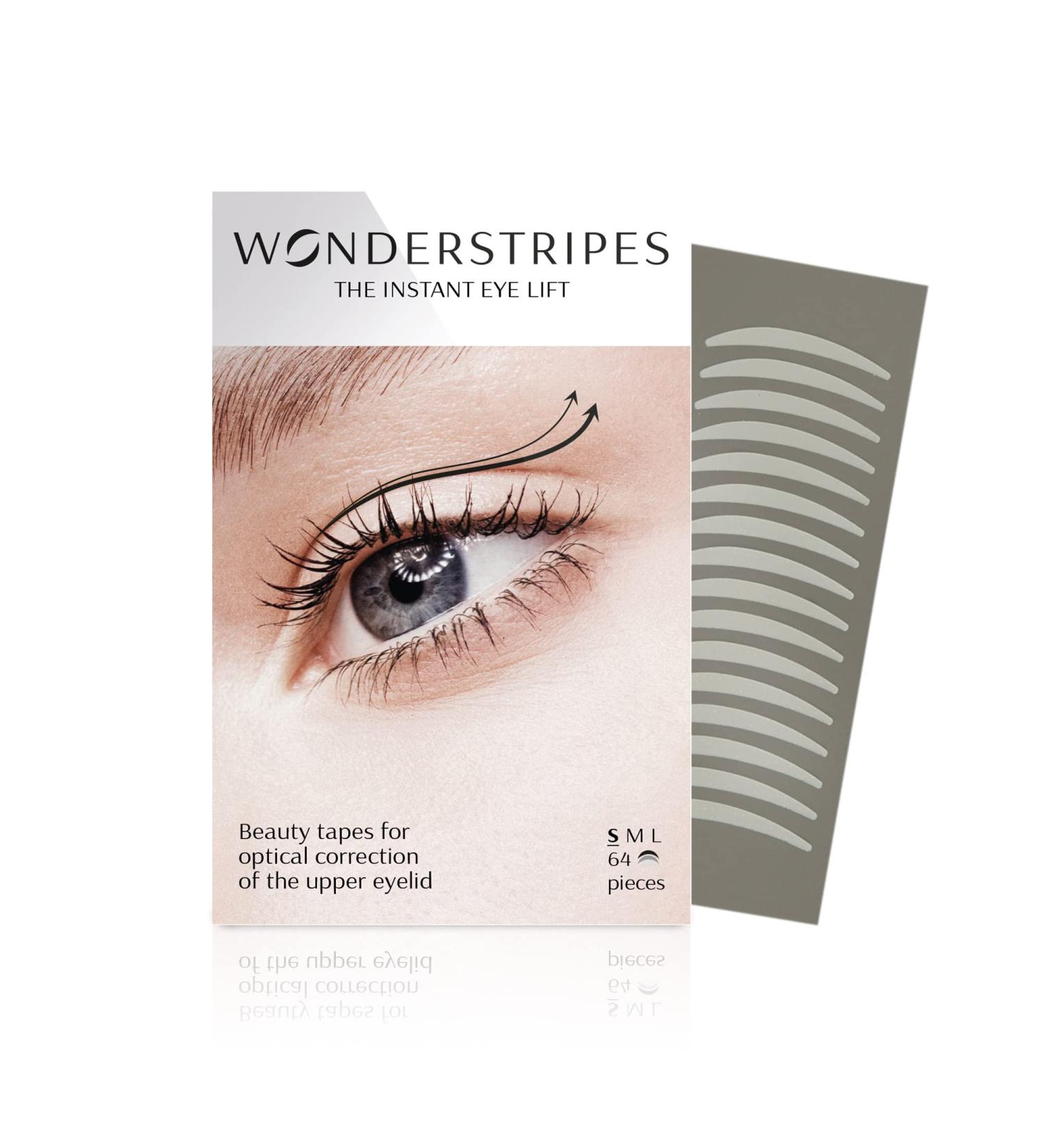 Small Wonderstripes Eye Lid Tape - 64 Pack | Eyelid Lifting Strips for Hooded & Droopy Eyes | Invisible Silicone Tape for All Shapes | Easy Makeup Application - Buy Online on SooperMarket.com