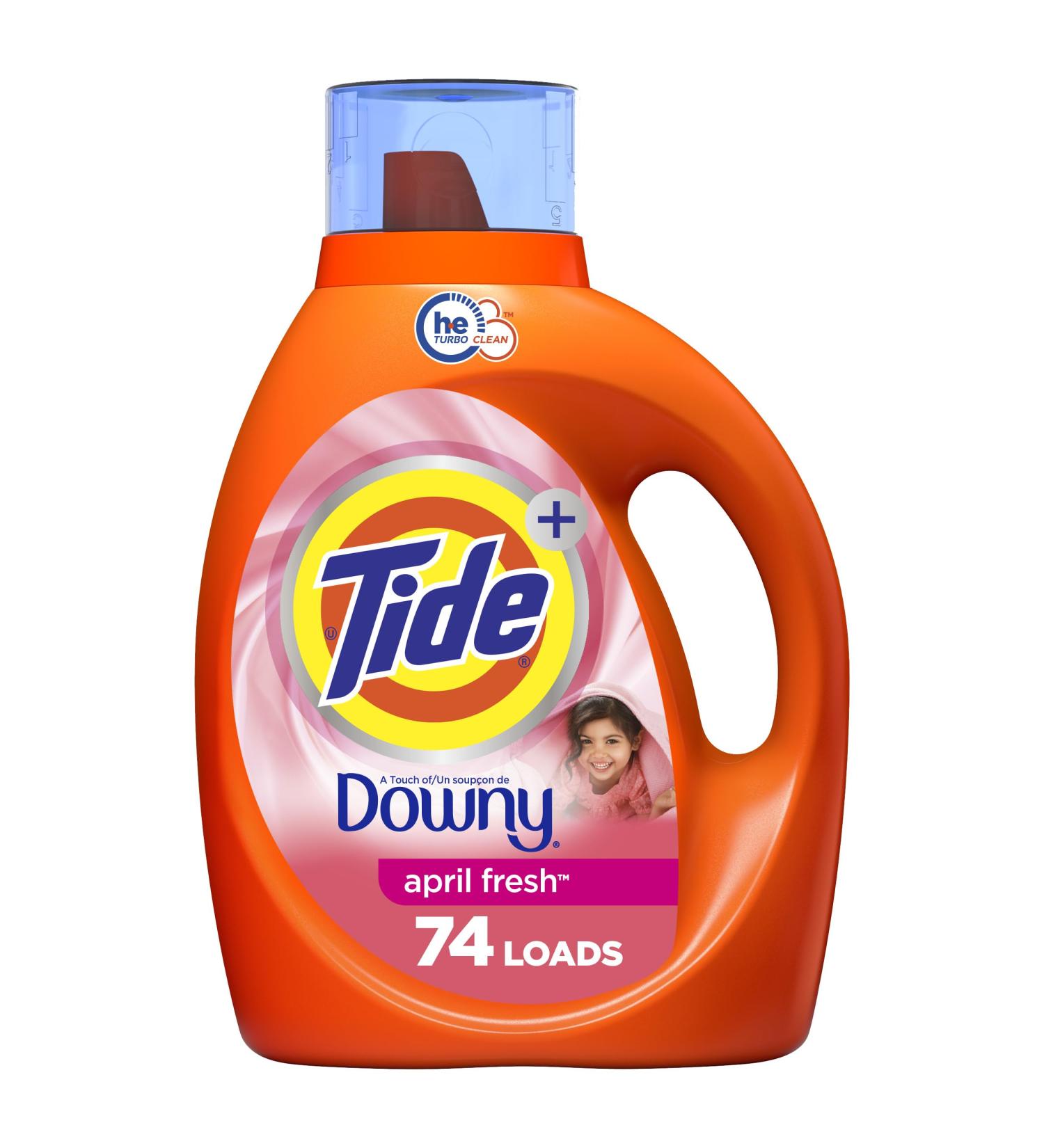 Tide Liquid Laundry Detergent with Touch of Downy - April Fresh Scent 74 Loads (105 fl oz) | International Shipping Available - Buy Online on SooperMarket.com