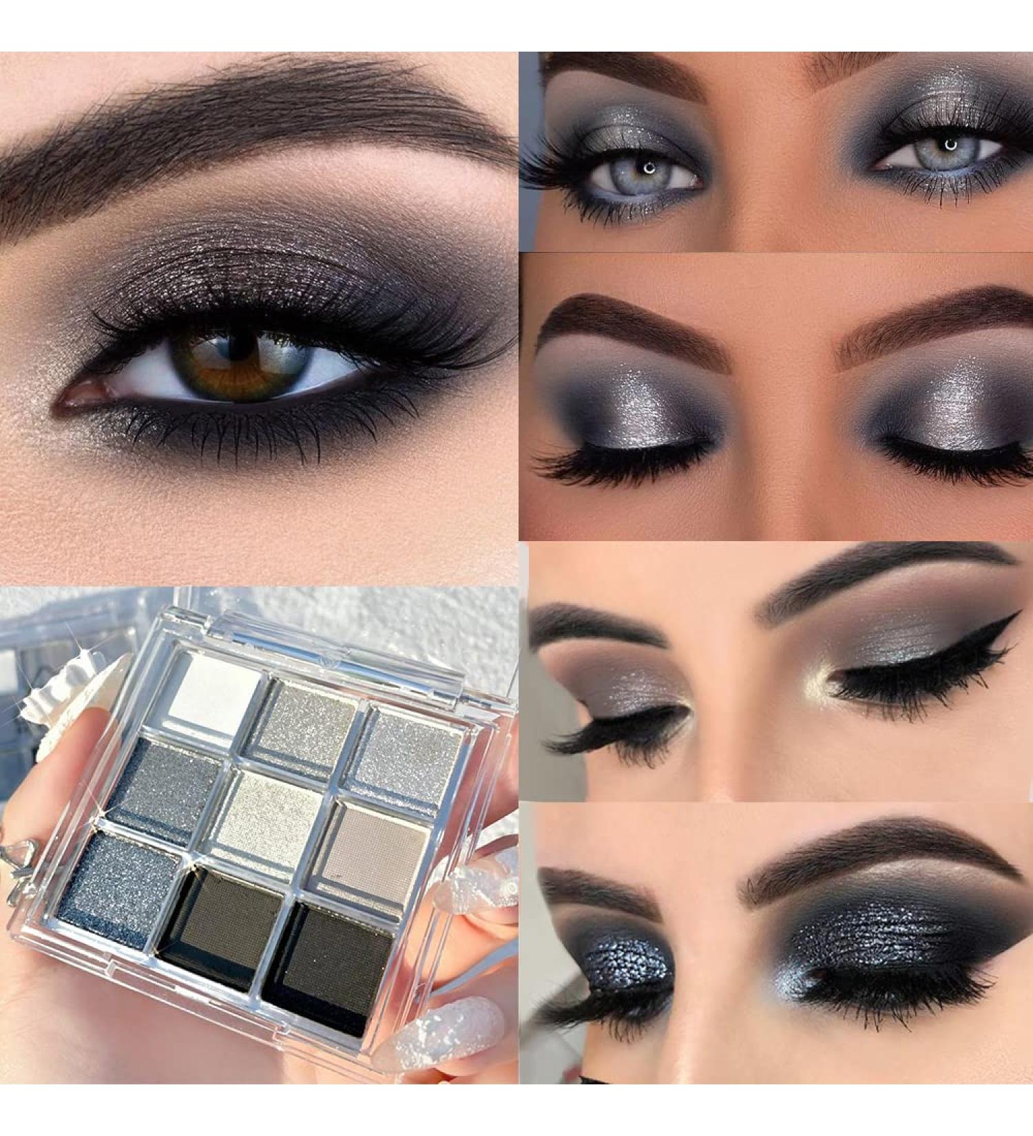 KARNAR Smokey Eye Eyeshadow Palette - 9 Color Cool Toned Shimmer Glitter Shades - Buy Online on SooperMarket.com