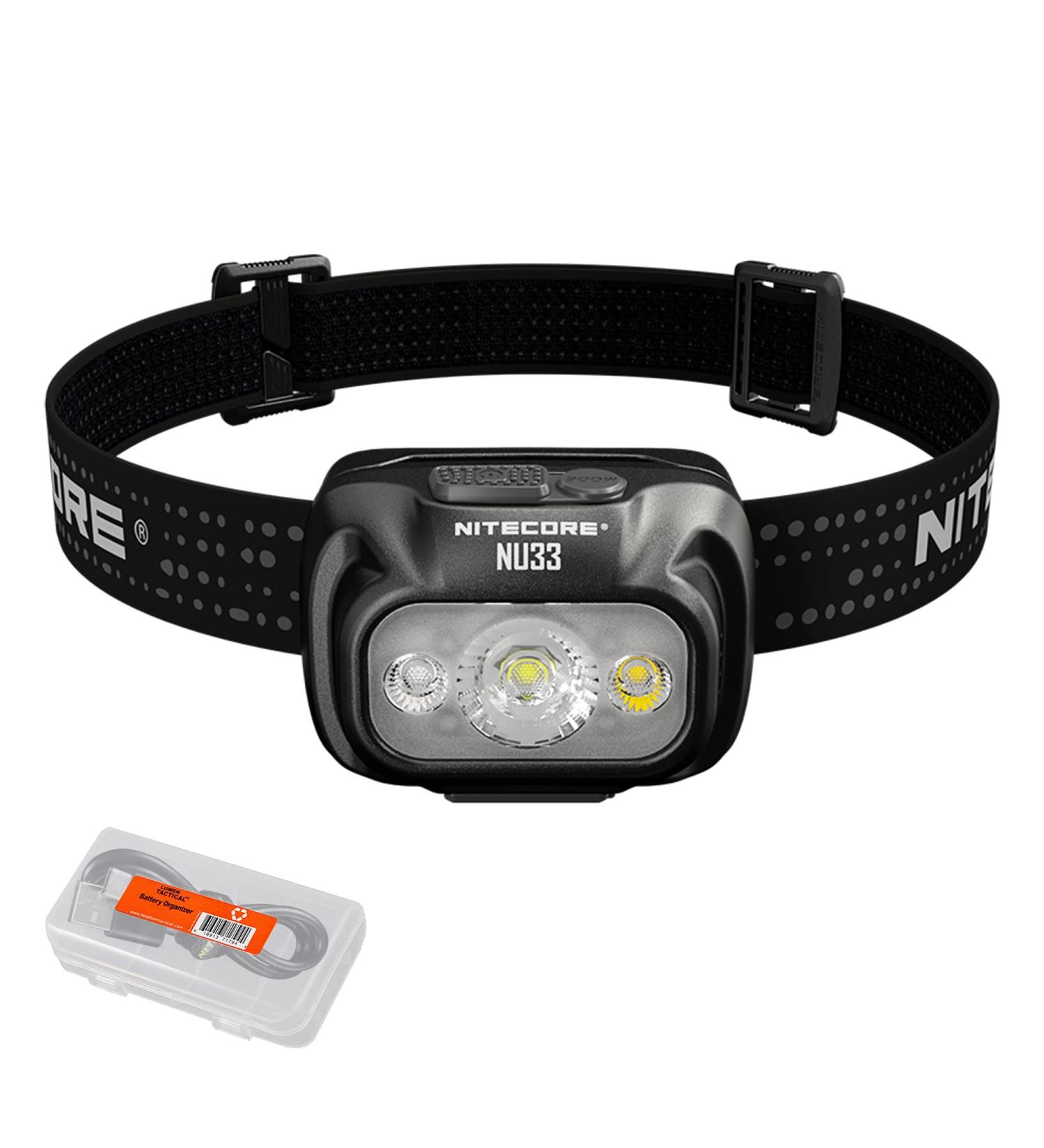 Nitecore NU33 Rechargeable Headlamp 700 Lumen USB-C with Red Light and Reading Lights | Includes Lumen Cable Organizer - Buy Online on SooperMarket.com