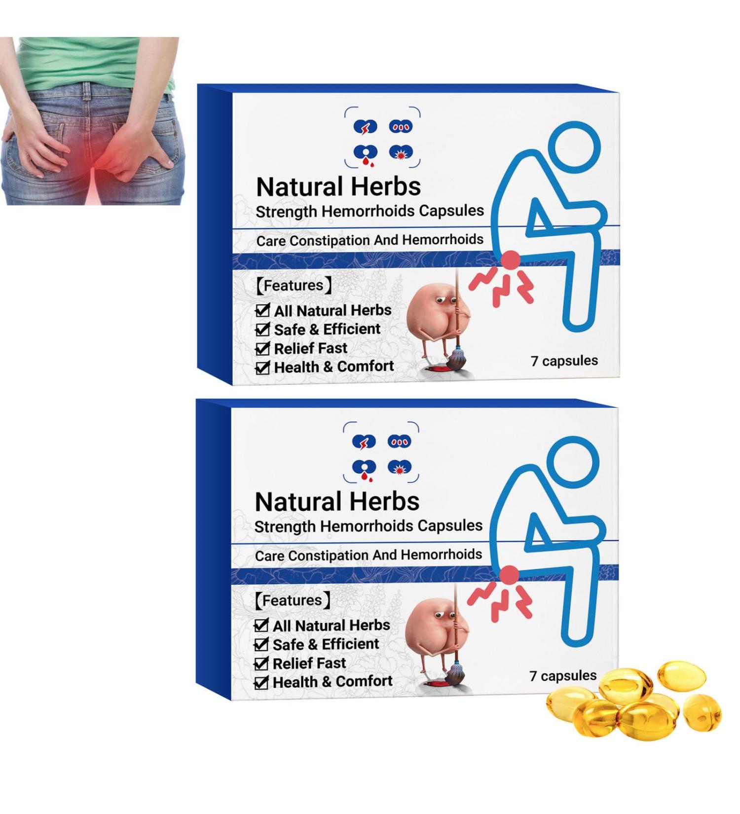 Natural Herbal Hemorrhoid Treatment Capsules - Fast Relief with Natural Herbs (2 Boxes) - Buy Online on SooperMarket.com