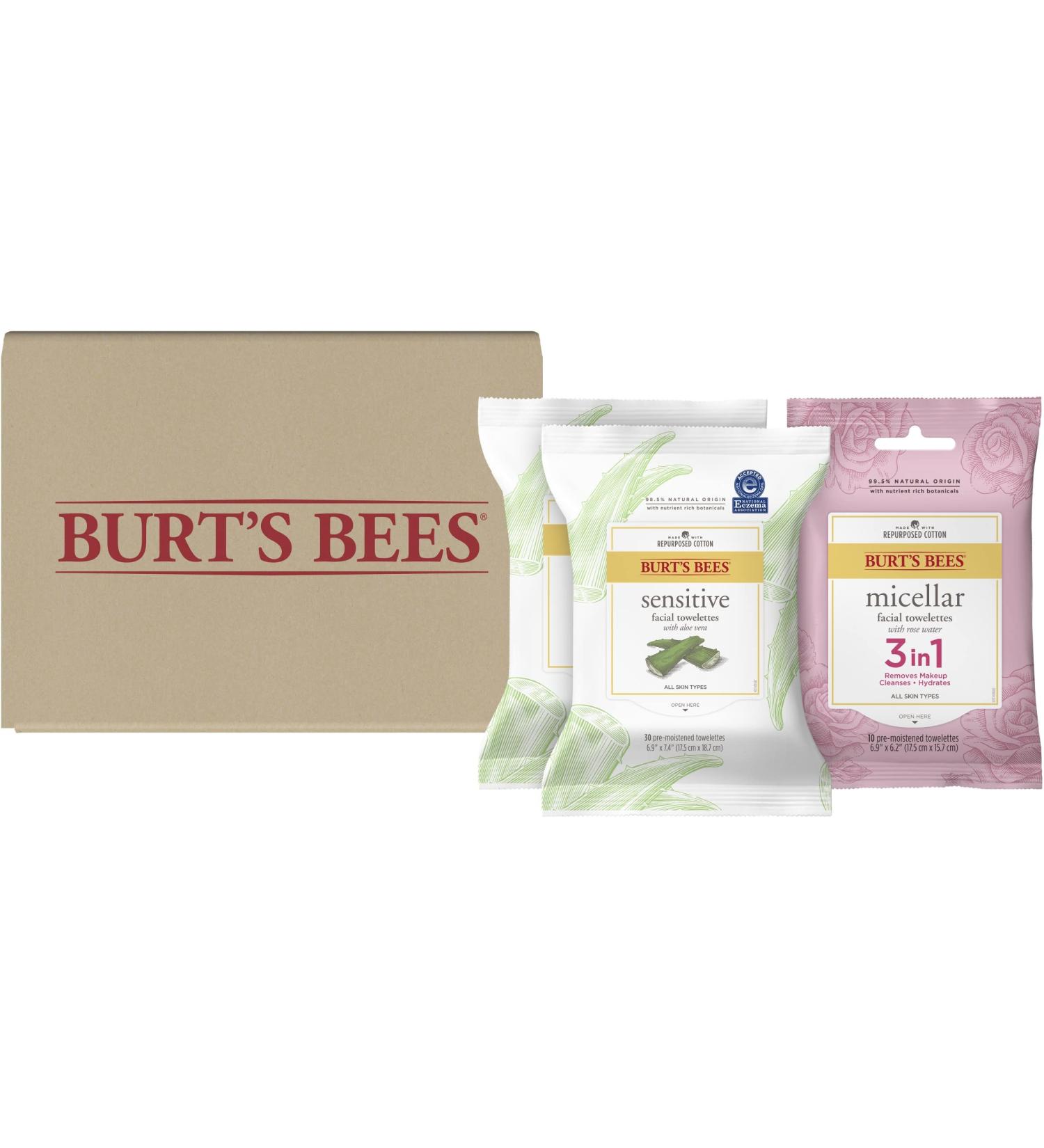 Burt's Bees Sensitive Skin Face Wipes Bundle with Aloe Vera & Rose Water - 70 Total Wipes - Buy Online on SooperMarket.com