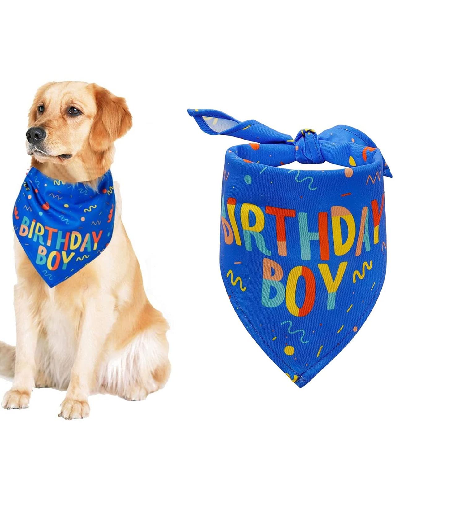 Blue Dog Birthday Boy Bandana for Small to Large Dogs - Puppy Party Scarf - Buy Online on SooperMarket.com