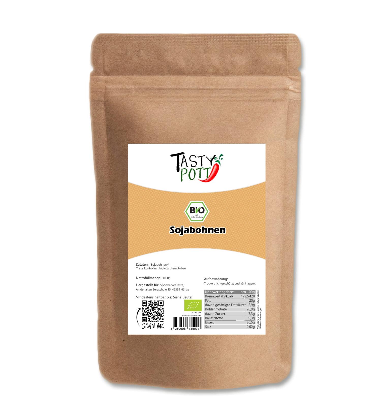 Tasty Pott Boo Soybean - High-Protein Soy Beans for Vegan Stews & Salads | 1000g Bag - Buy Online on SooperMarket.com