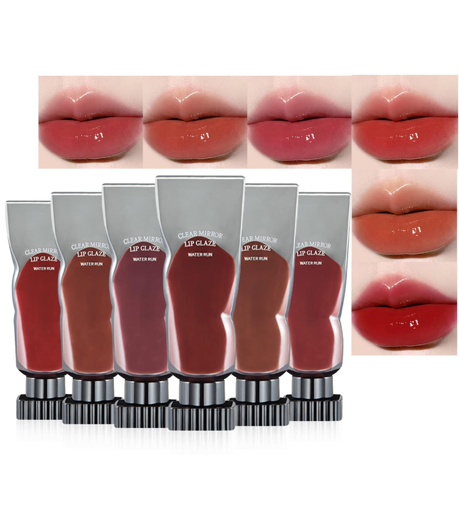 6Pcs Clear Lip Gloss Set with Mirror, Long Lasting Lip Tint, Moisturizing Liquid Lipstick and Non-Stick Cup Formula - Lip Makeup Kit - Buy Online on SooperMarket.com