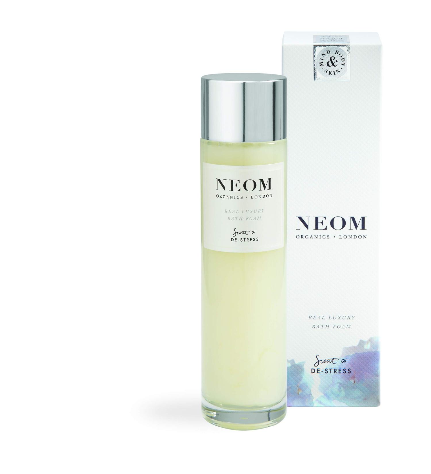 NEOM Real Luxury Bath Foam 200ml | Lavender, Jasmine, & Rosewood | Coconut & Almond Oil | De-Stress Scent - Buy Online on SooperMarket.com
