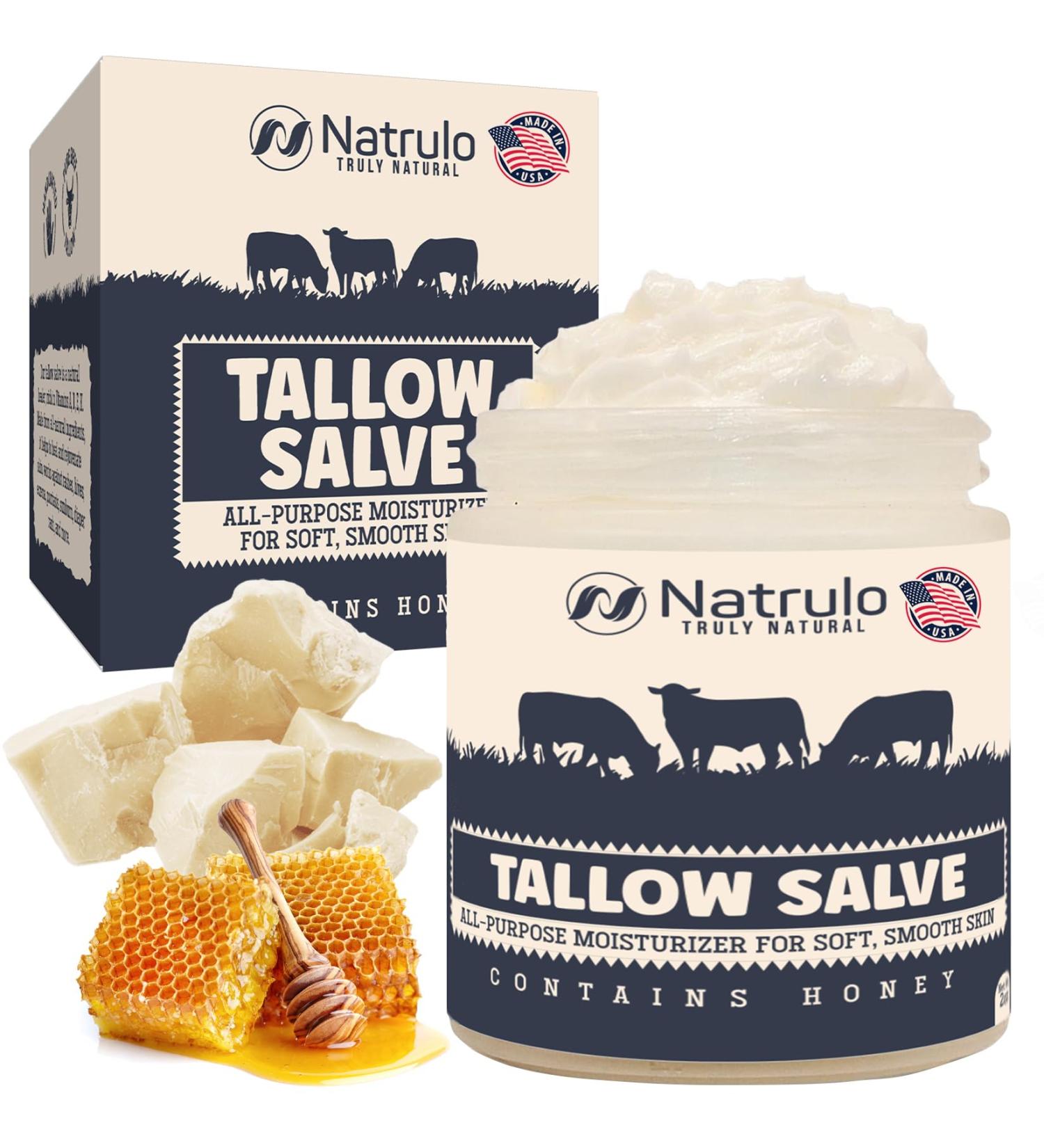 Beef Tallow Salve All Natural Grass Fed Balm for Eczema Dry & Irritated Skin Moisturizing Body Salve with Honey Made in USA - Buy Online on SooperMarket.com