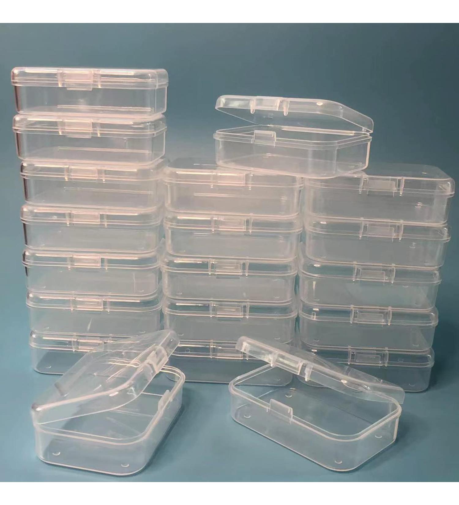 Wotermly 20pcs Mini Storage Containers - Clear Plastic Boxes with Hinged Lid for Beads & Tiny Items - Size B 20 Pieces - Buy Online on SooperMarket.com