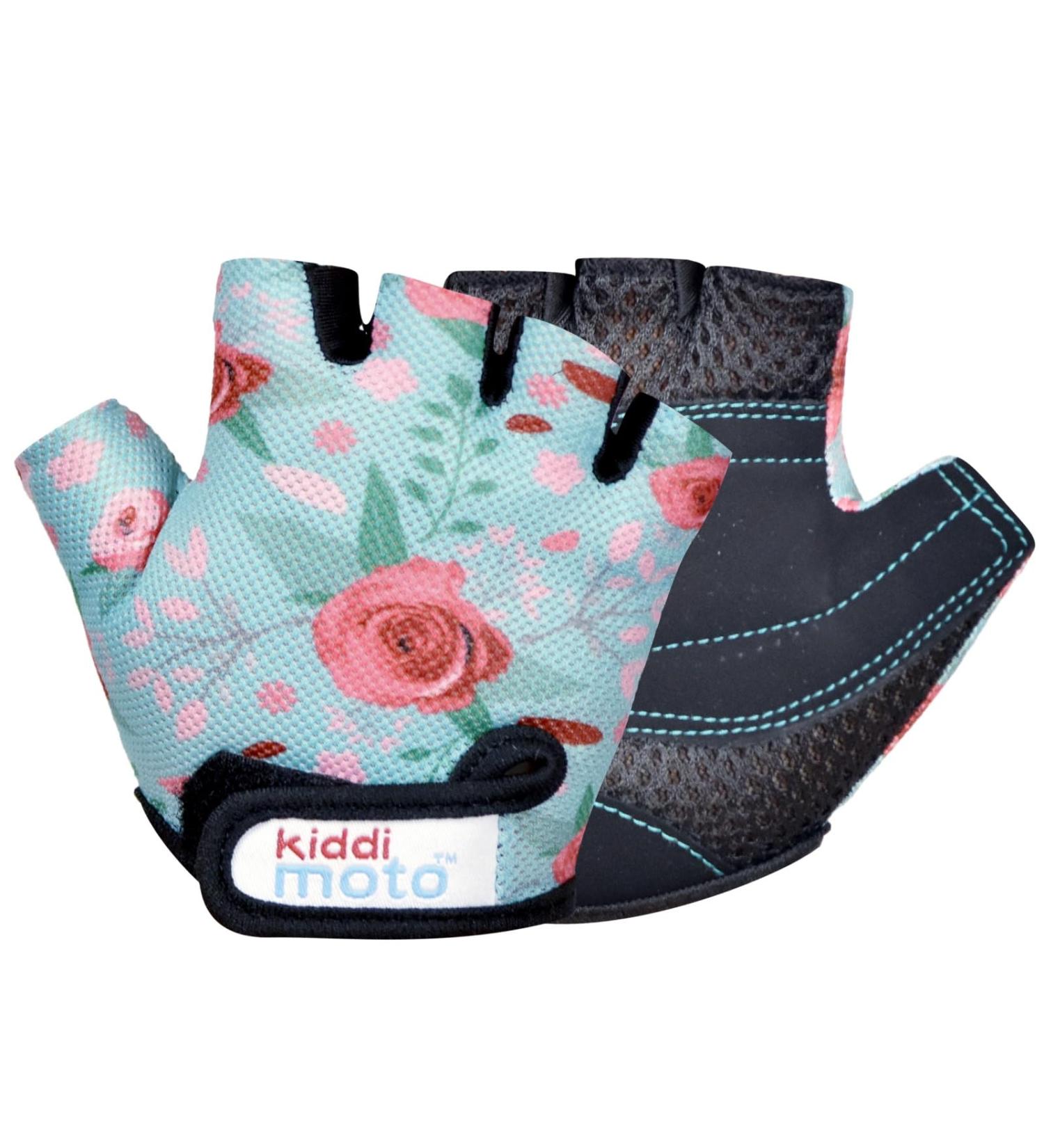 KIDDIMOTO Children's Fingerless Cycling Gloves for Boys & Girls - Floral Design - Size M (4-8 Years) - Perfect Kids Bike Gloves - Buy Online on SooperMarket.com
