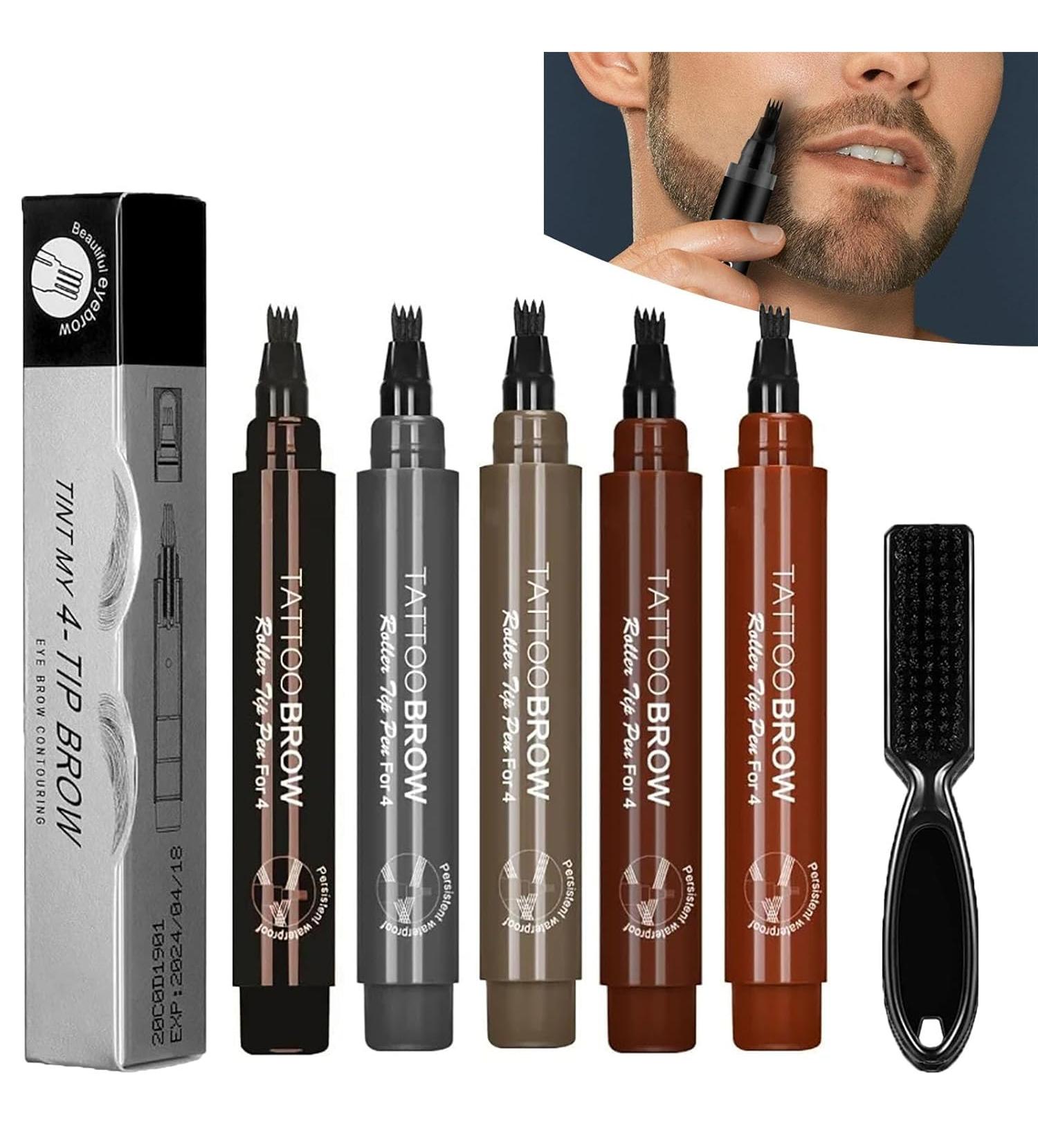 Elmys Beard Filling Pen Kit | Waterproof & Long Lasting Beard Pencil Filler for Men | Define & Shape Your Beard Black (5PCs) - Buy Online on SooperMarket.com
