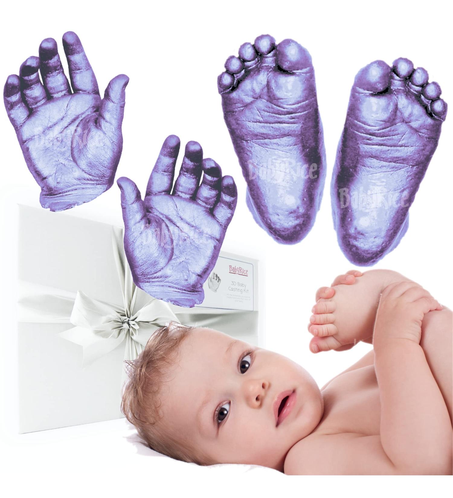 BabyRice Large Hand and Foot Casting Kit with Metallic Paint (Lilac) - Perfect Keepsake for Baby's Memories - Buy Online on SooperMarket.com