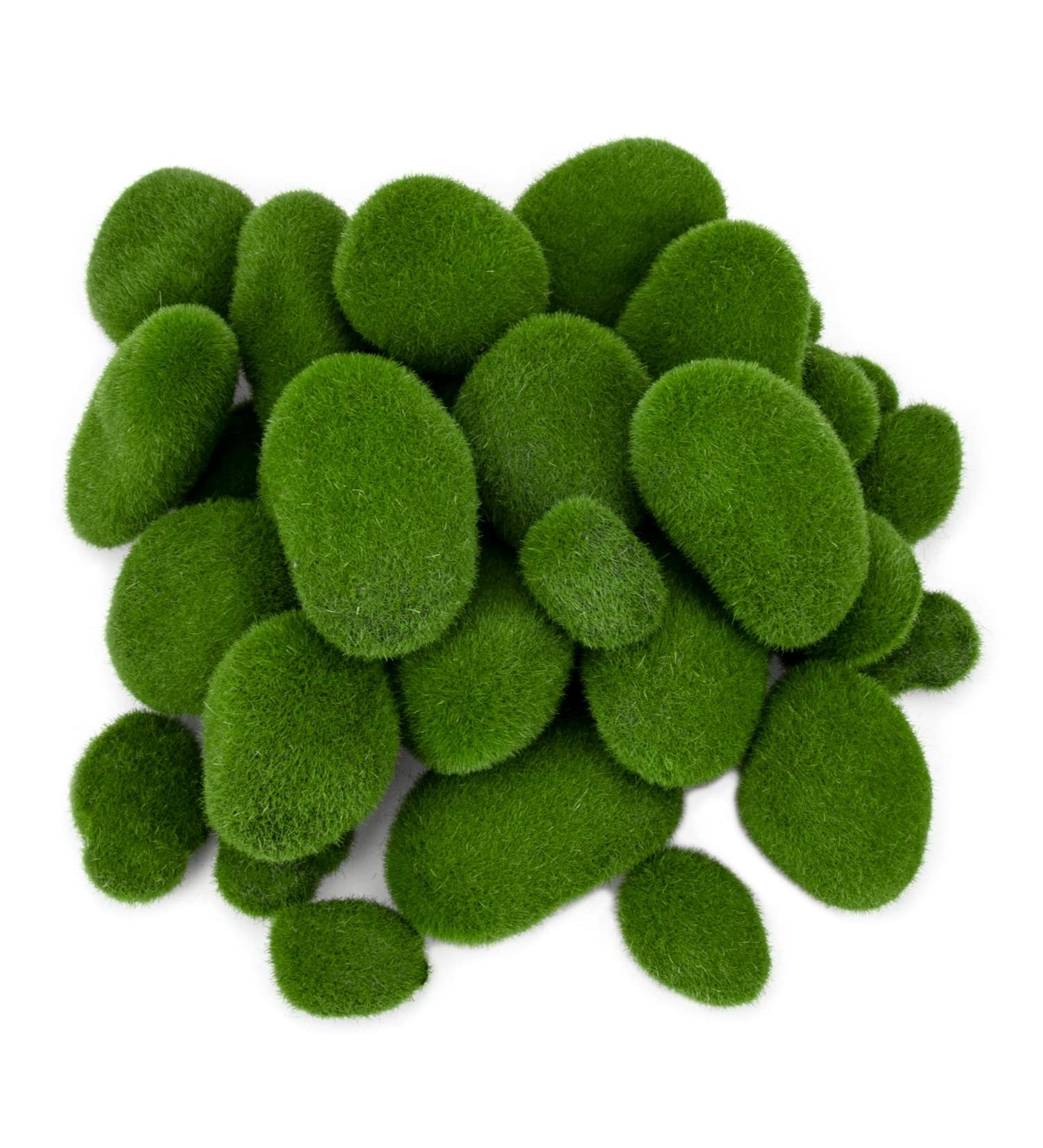 Nicunom 40 Pcs Artificial Moss Rocks - Faux Green Stones for Garden Decor & DIY Floral Arrangements - Buy Online on SooperMarket.com