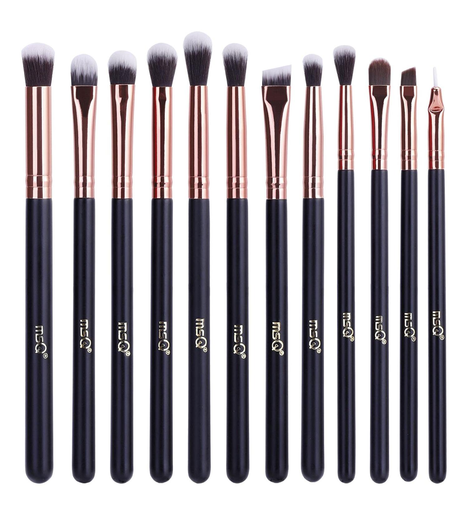 Buy MSQ 12PC Eye Makeup Brush Set - Smoky Eyeshadow & Contour Kit - Soft Hair for Eyeshadow Eyebrow Eyeliner Blending - Perfect Christmas Gift in Rose Gold - Buy Online on SooperMarket.com