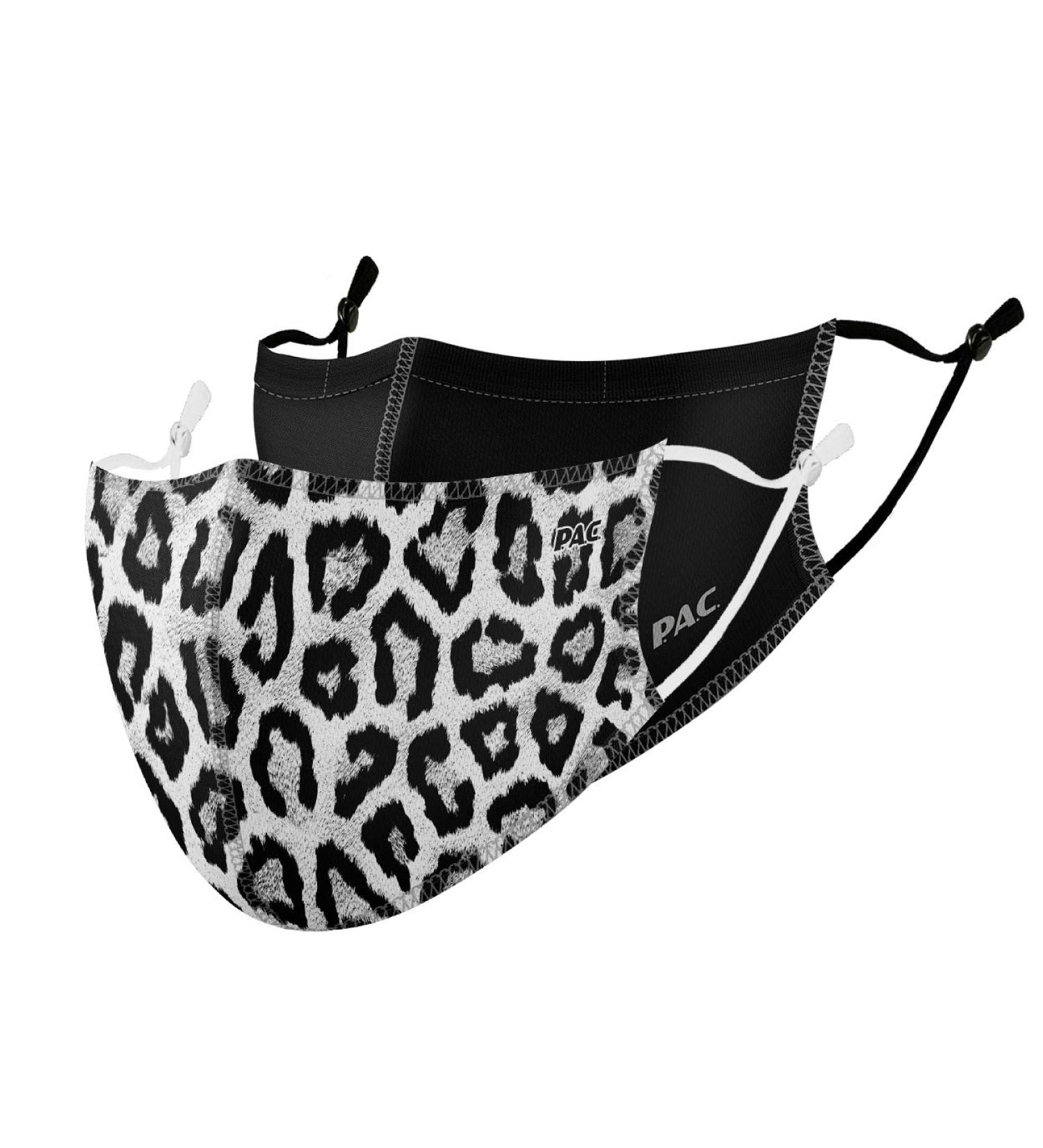Buy P.A.C. Lightweight 2 Pack Premium Community Masks - Washable Reusable Oeko-Tex Certified - White Leopard + Total Black - Buy Online on SooperMarket.com