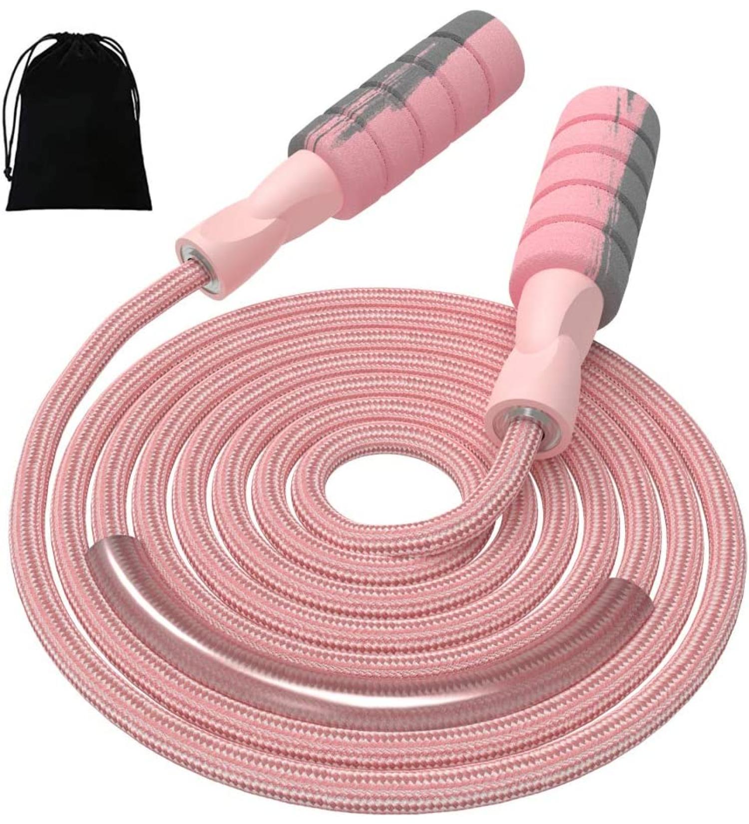 FITMYFAVO Adjustable Cotton Jump Rope for Women, Adults and Children - Pink - Buy Online on SooperMarket.com