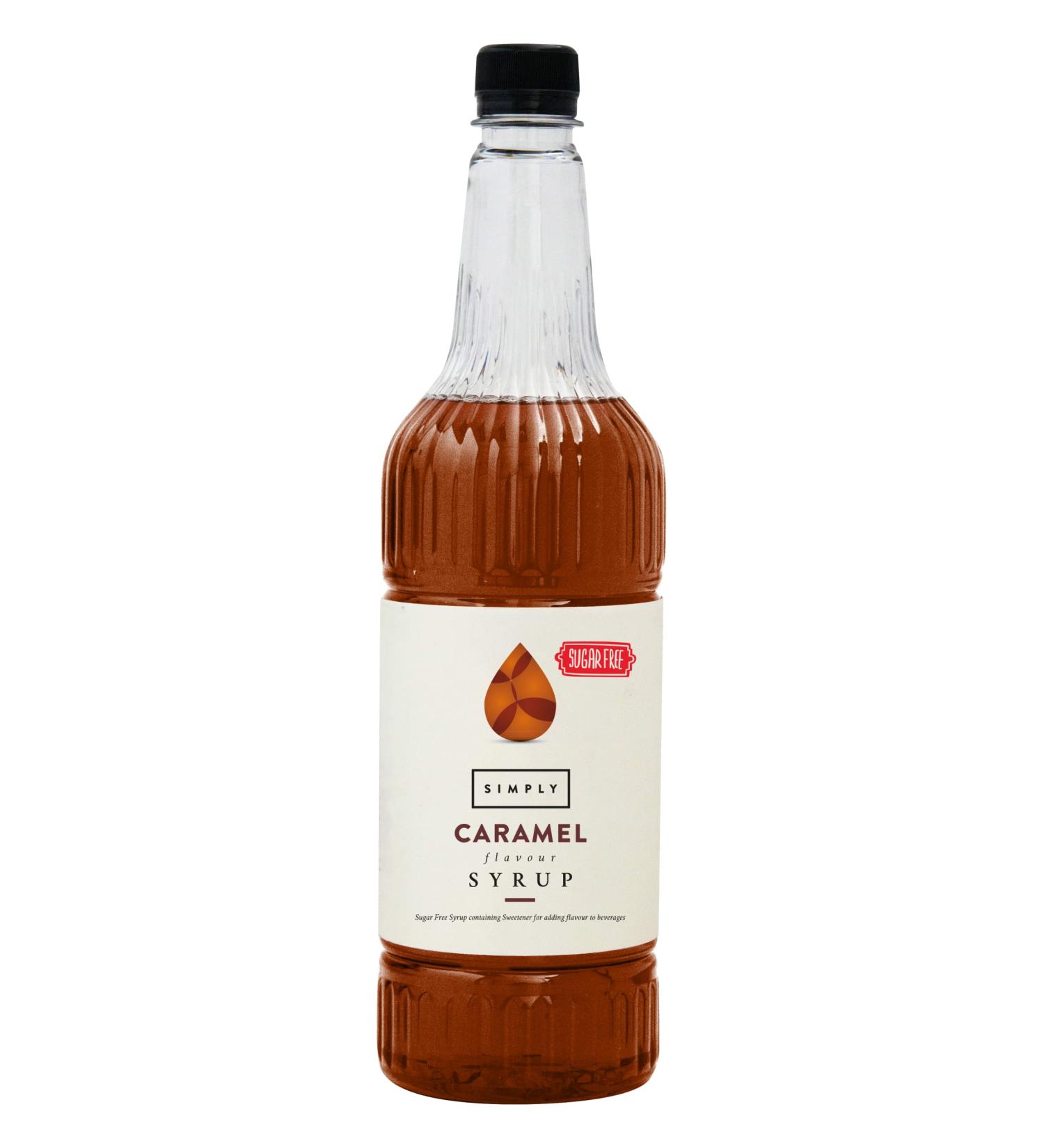 Simply Sugar Free Caramel Syrup - Low Calorie Vegan & Nut Free (1 Litre) - Perfect for Coffee, Cocktails & Baking - Buy Online on SooperMarket.com