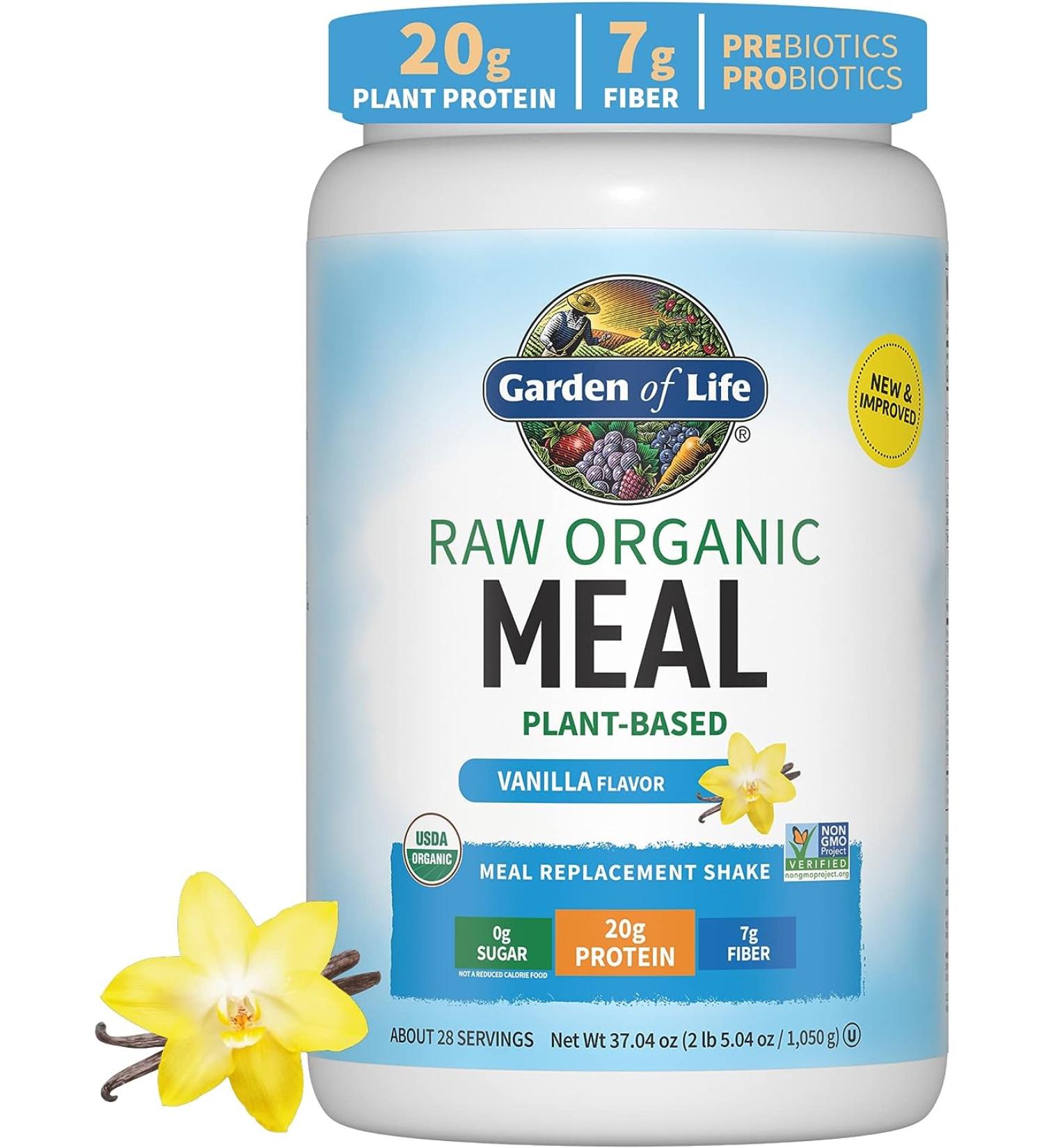 Garden of Life RAW Organic Meal Shake & Replacement - Vanilla 34.2 oz (969 g) | Nutrient-Dense Superfood - Buy Online on SooperMarket.com