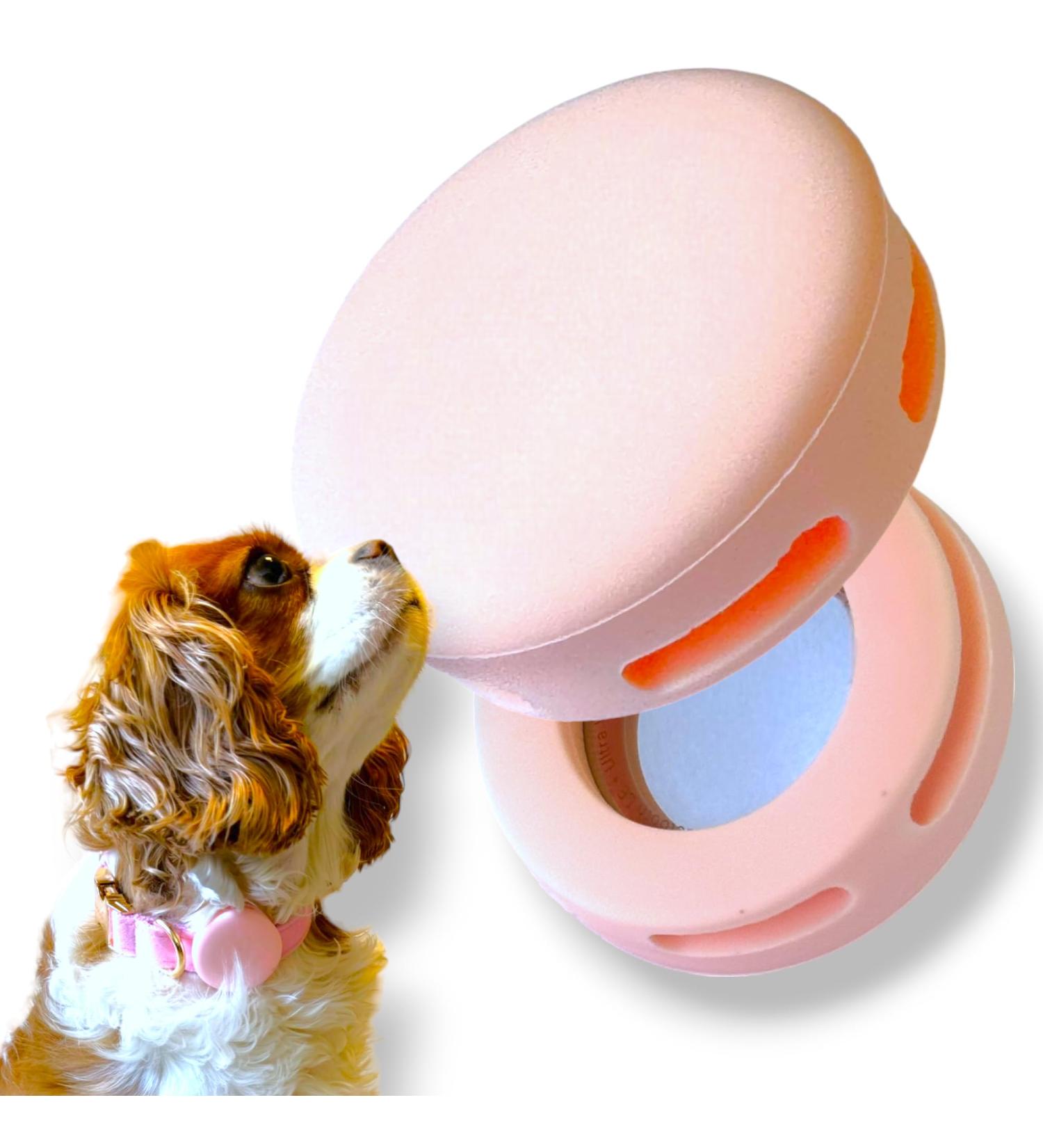 Moosh Silicone AirTag Holder for Dogs & Cats | Stylish Pink Pet Tracker Accessory - Buy Online on SooperMarket.com