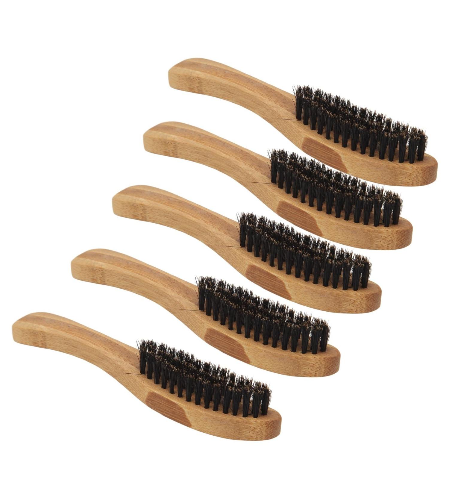 5-Piece Wooden Beard Brush Set for Men | Stiff Bristles & Durable Handle | Gentle Barber Shaving Brushes - Buy Online on SooperMarket.com