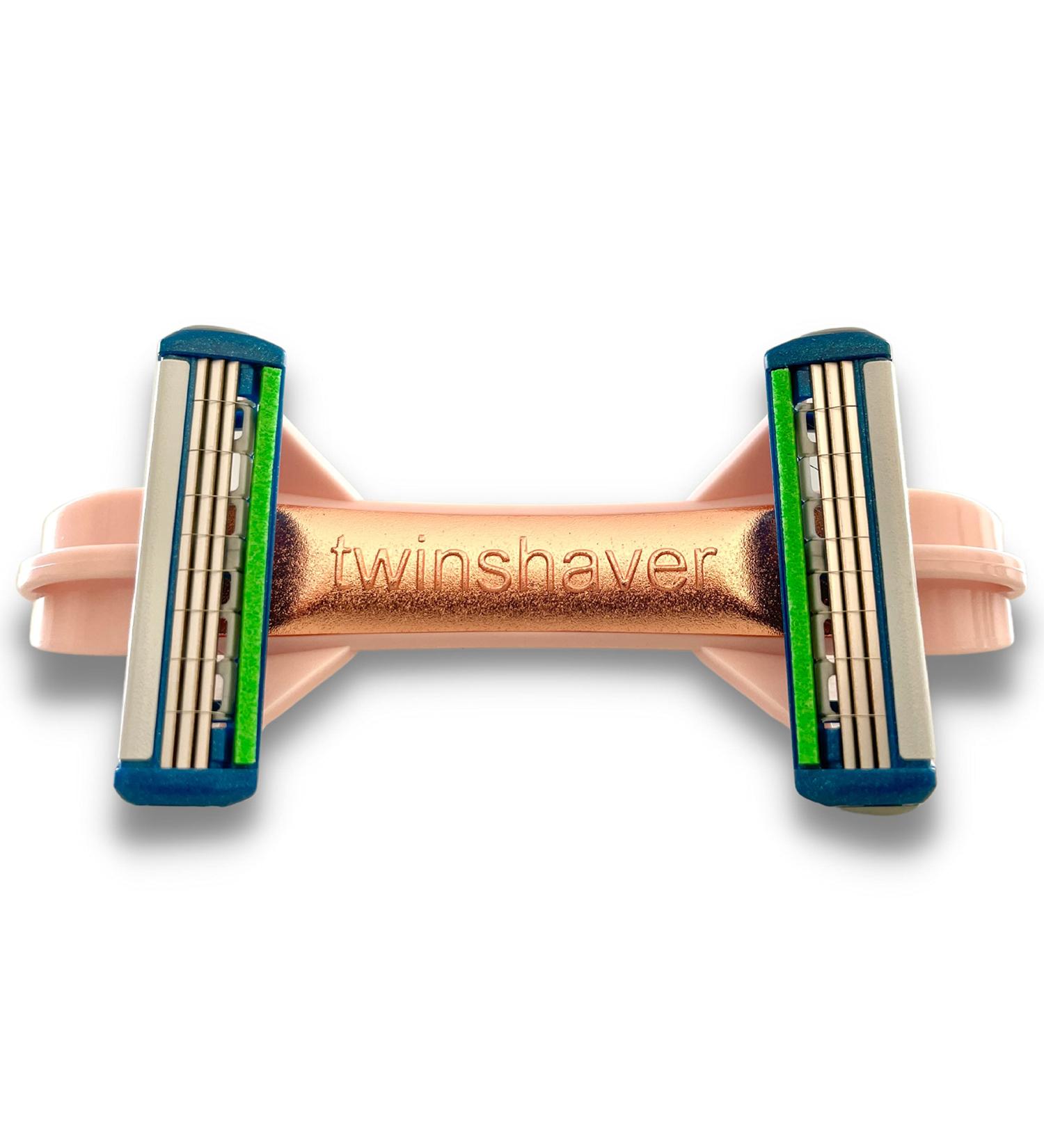Buy Twinshaver Wet Razor for Women - Includes 4 Razor Blades Cut Protection & 80% Time Savings - Pink Ros Safety Razor for Legs & Body - Buy Online on SooperMarket.com