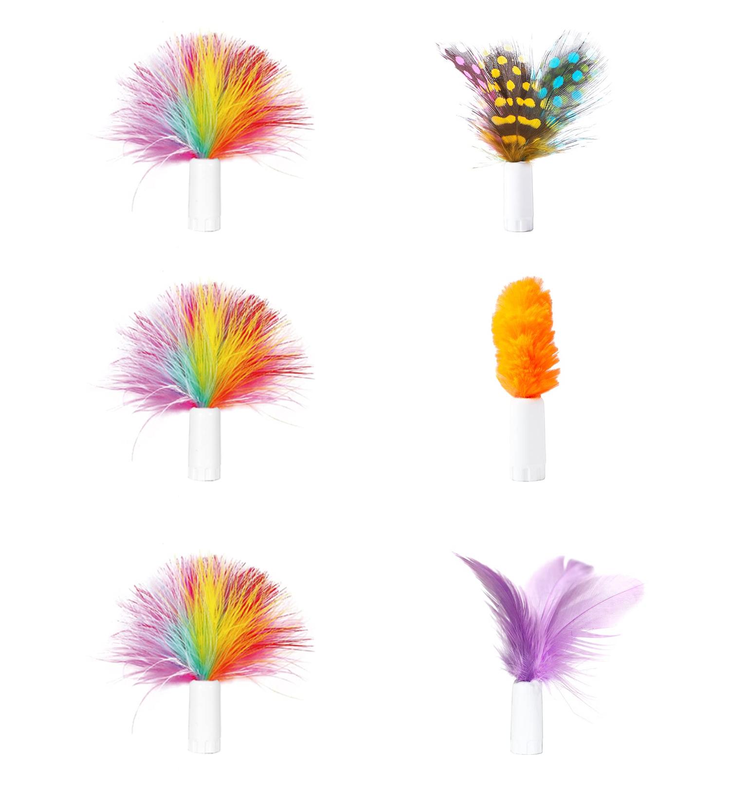 ORSDA Replaceable Feathers and Fluffy Toy Accessories 6Pcs Feather Refill for All ORSDA cat Toys 6pcs Replacement Feathers - Buy Online on SooperMarket.com
