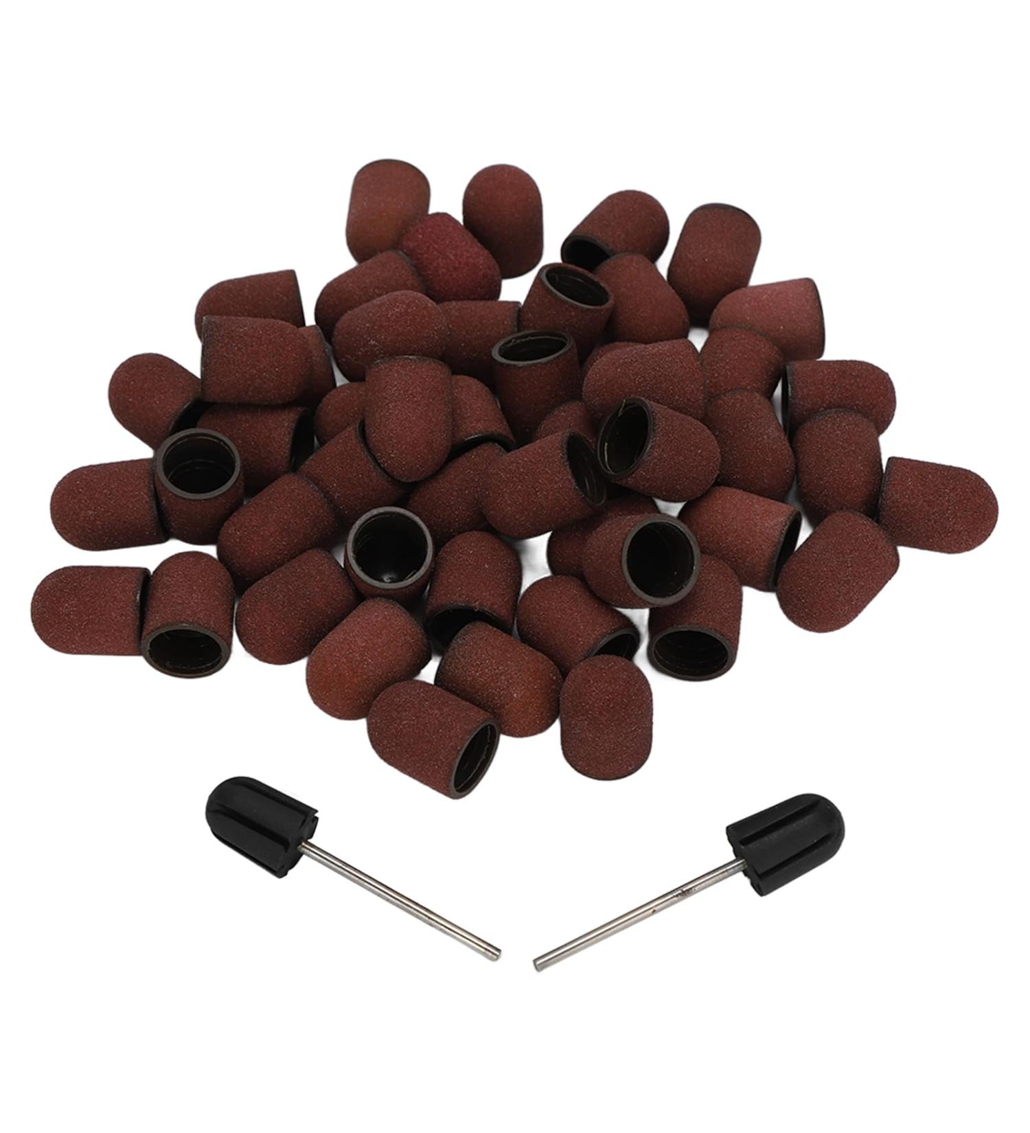 Nail Sanding Drill Bit Nail Sanding Heads Nail Grinding Heads 120# Grit Nail Art Sanding Caps Manicure Polishing Grinding Bands Nail Drill Bits Set with Shaft - Buy Online on SooperMarket.com