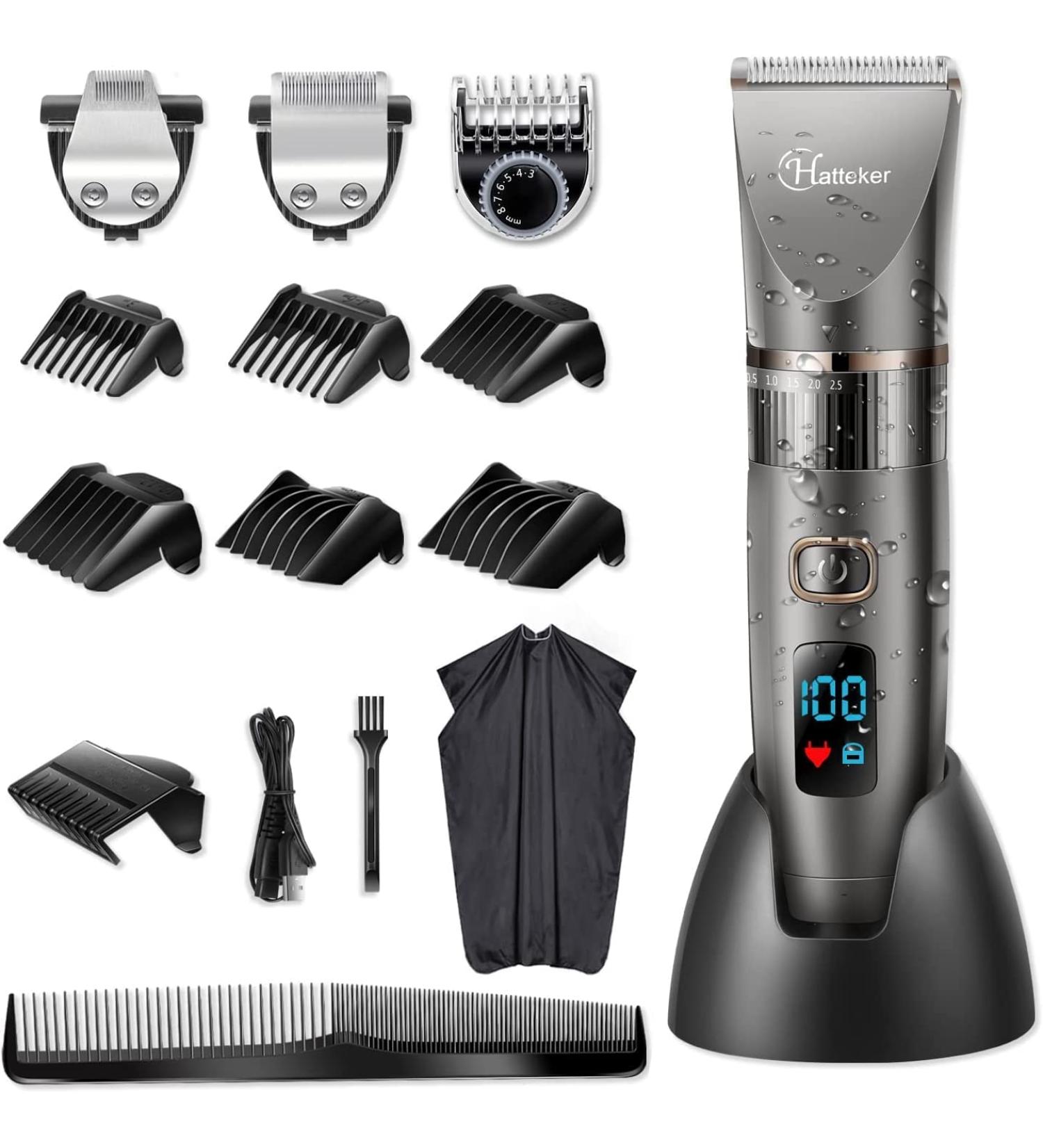 Hatteker Professional Beard Trimmer for Men - Cordless Hair Clipper & Detail Trimmer Kit | Waterproof & Rechargeable - Buy Online on SooperMarket.com