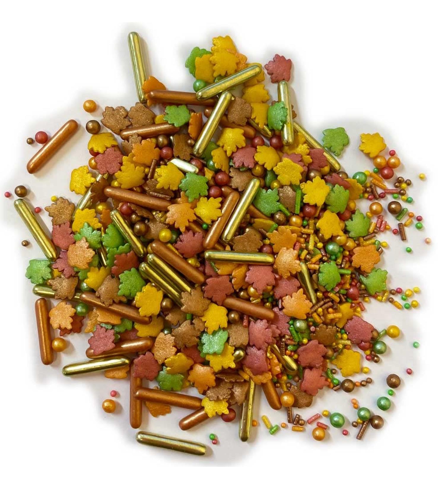 Sprinkletti - Halloween Cake Topper Sprinkles Pouches - Edible Cupcake Decorations - Ideal For Halloween & Autumn Themed Cakes & Bakes (30g Autumn Glow)