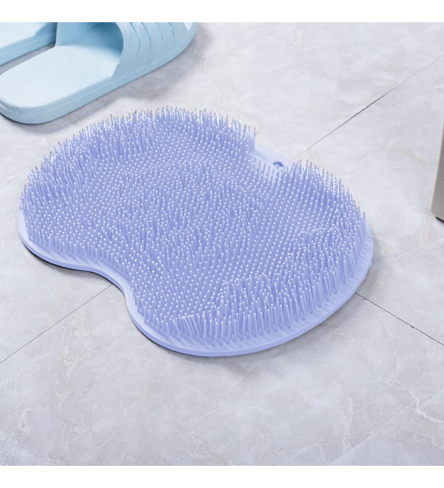 Silicone Shower Brush with Suction Cup for Body Exfoliation & Cleansing - Blue - Buy Online on SooperMarket.com