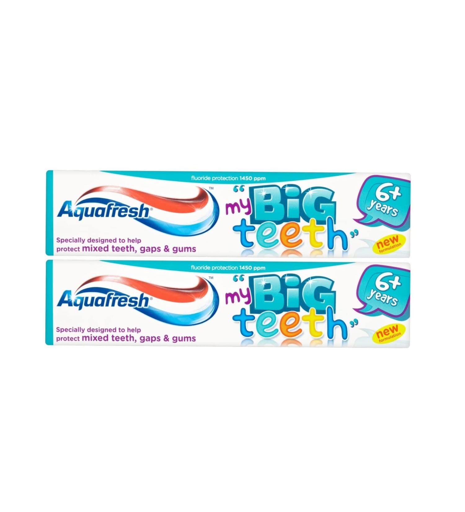 2X Aquafresh Big Teeth Toothpaste 6+ Years 50ml - Pack of 2 | Kids Dental Care - Buy Online on SooperMarket.com