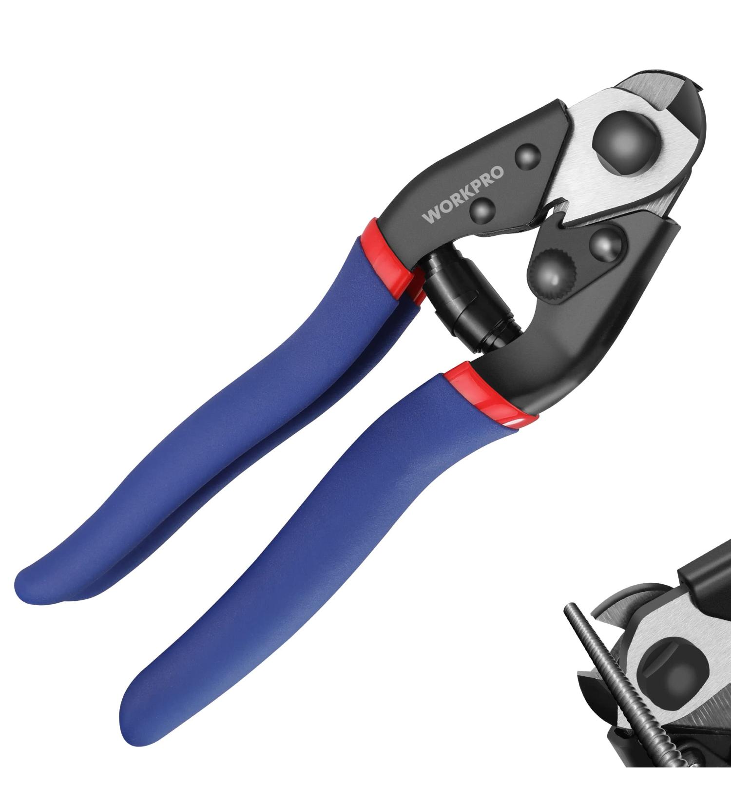 WORKPRO 190mm Wire Rope Cutter - Cr-V Steel Cable Cutter Tool for Stainless Steel Rope & Bicycle Brake Cable Repair - Buy Online on SooperMarket.com