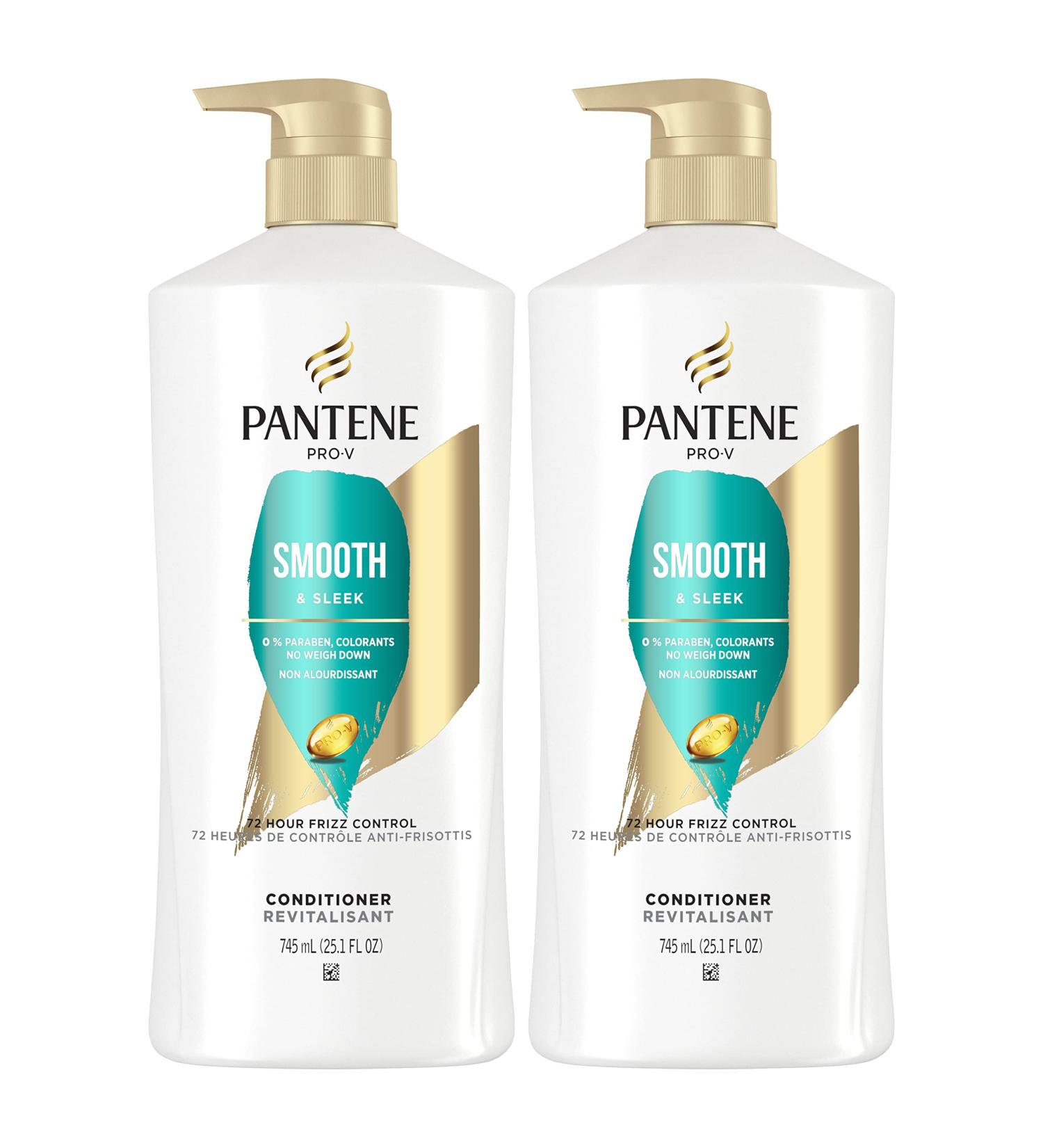 Pantene Smooth & Sleek Conditioner Twin Pack with Hair Treatment Set - Frizz Control - Color-Treated Hair - Buy Online on SooperMarket.com