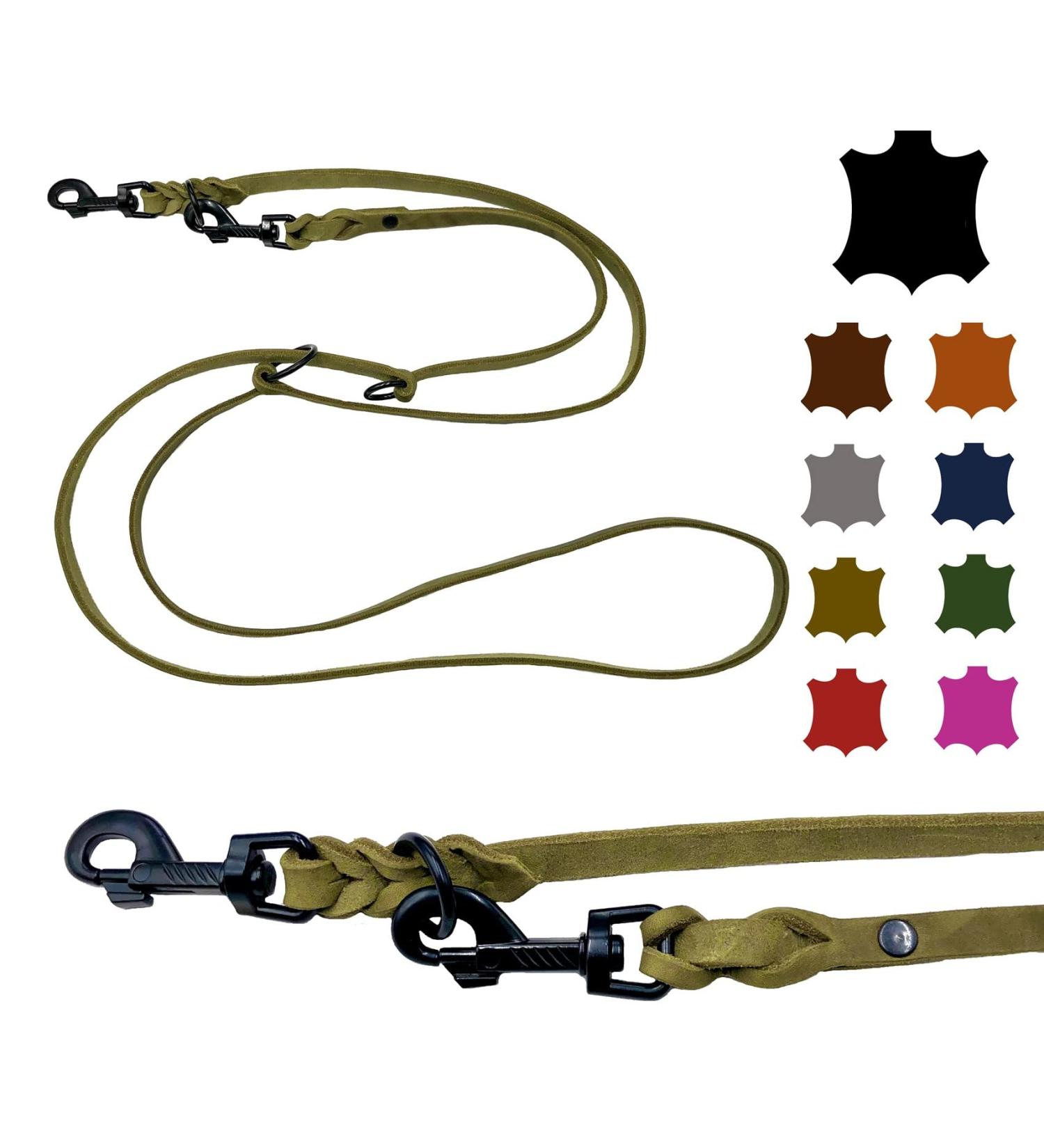 Adjustable Dog Liner for Small & Large Dogs - Olive Green 2m 2.4m 2.8m 3.5m 5m | Durable Double Linen with Black Hooks - Perfect for International Shipping - Buy Online on SooperMarket.com