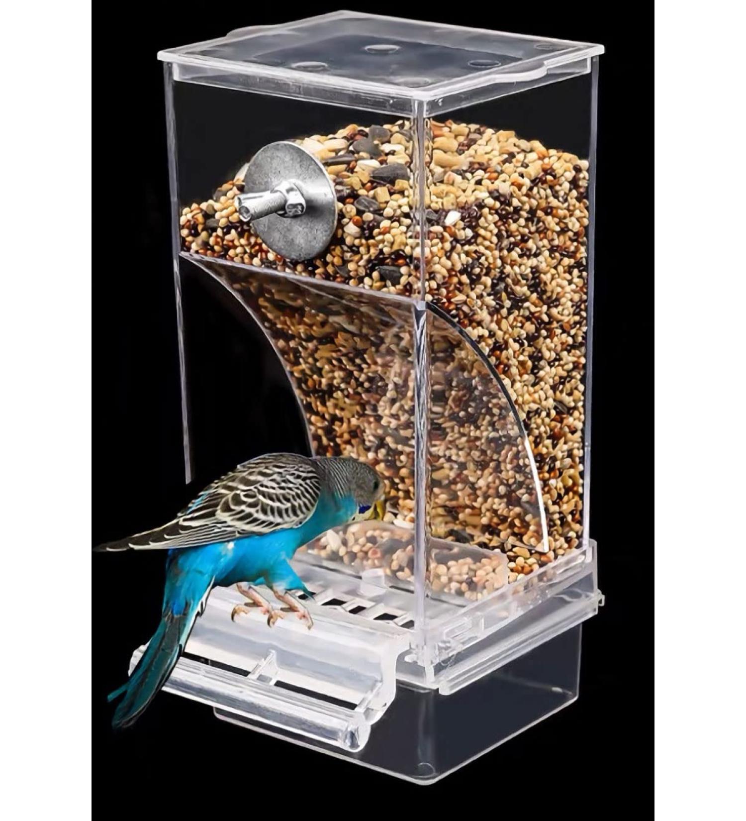 Automatic Bird Feeder No Mess Bird Feeder Bird Cage Feeder Bird Cage Accessories for Parakeet Canary Cockatiel Finch - Buy Online on SooperMarket.com