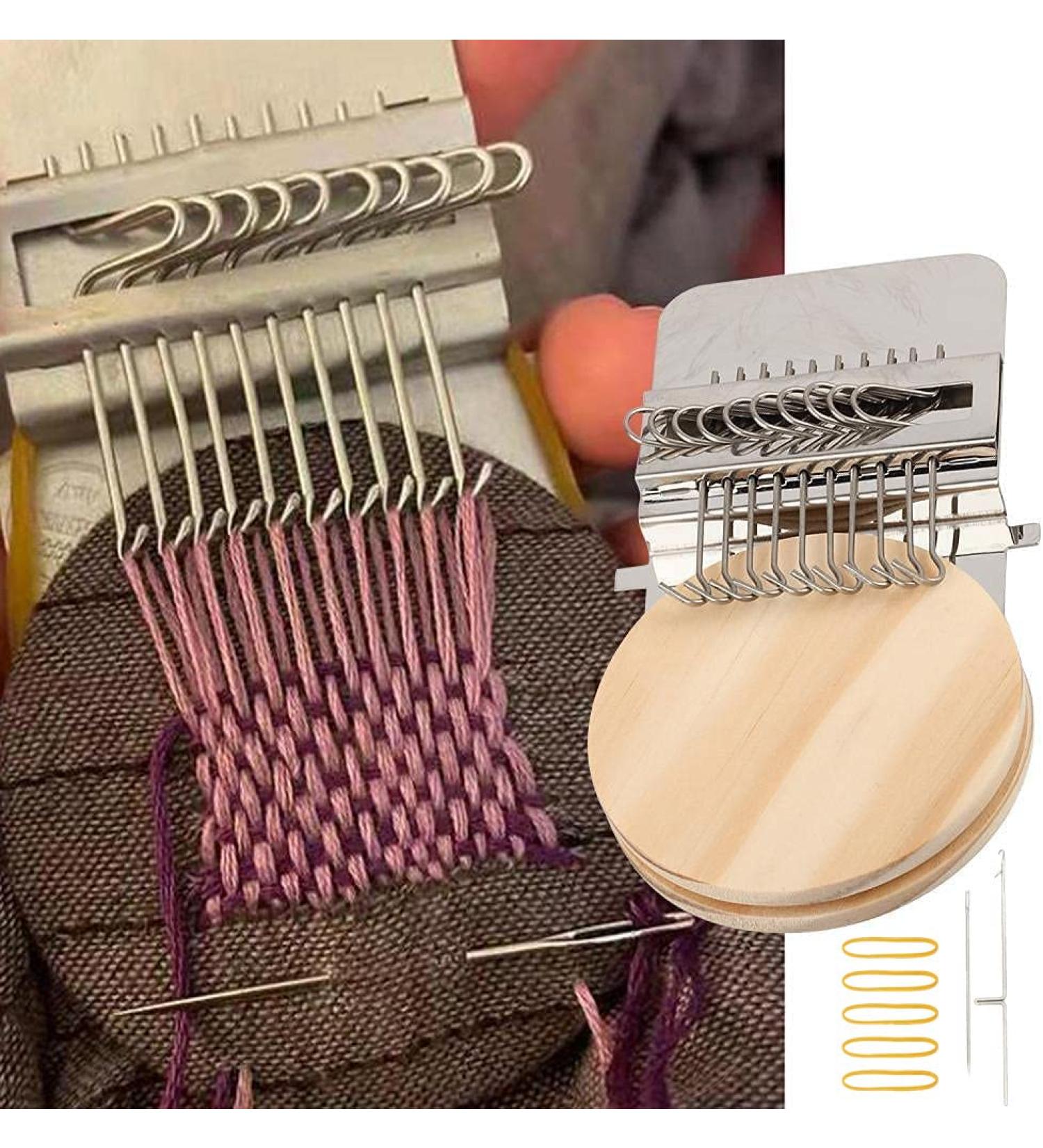 Speedweve Type Small Loom: Mini Mending Tool for Jeans, Socks & Clothes - DIY Weaving Arts (14 Hooks) - Buy Online on SooperMarket.com