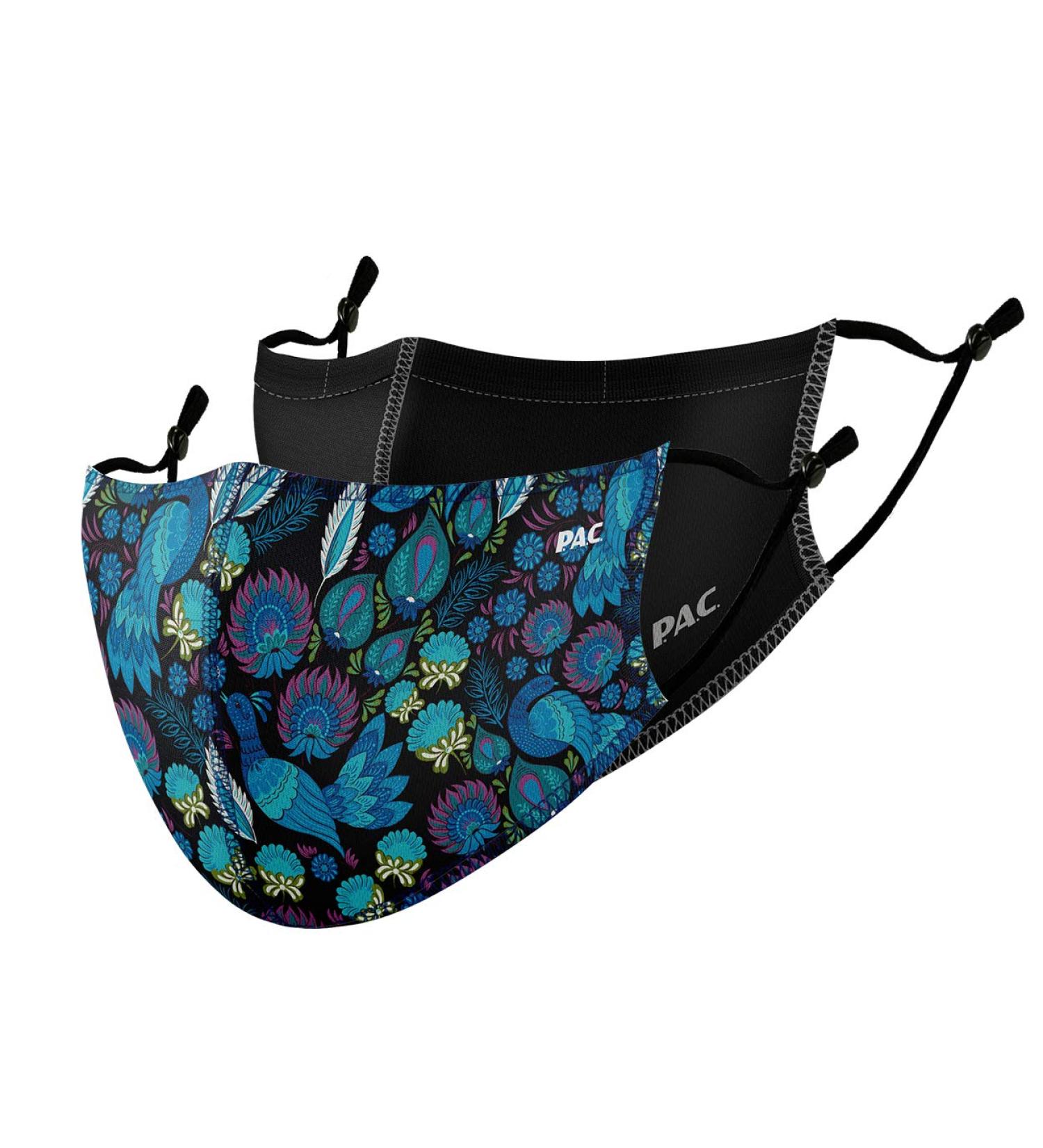 P.A.C. Lightweight 2 Pack Premium Masks | Washable Reusable Oeko-Tex 100 | Everyday Comfort in Tropata & Total Black - Buy Online on SooperMarket.com