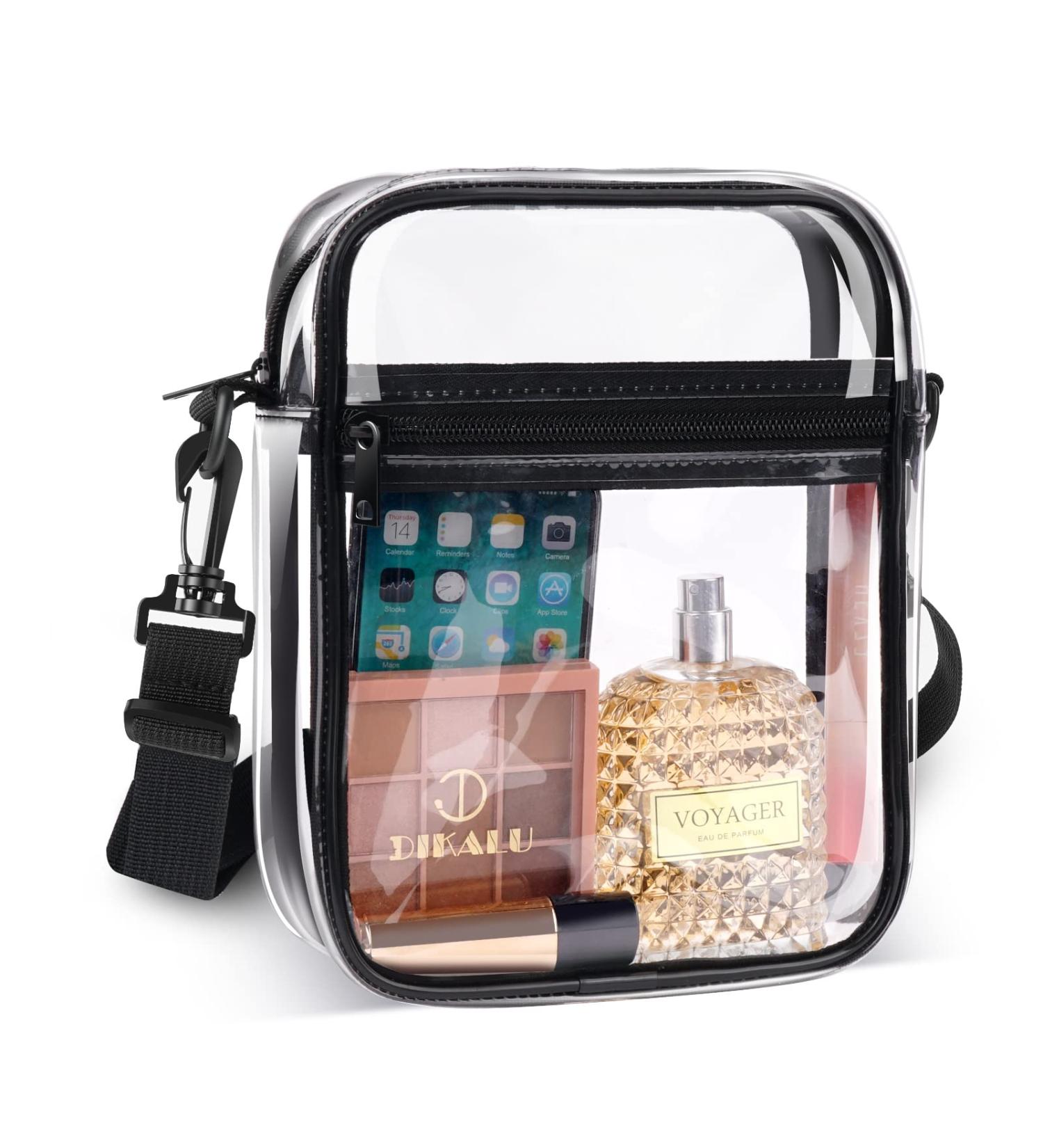 Youshuo Clear Stadium Bag - TPU Clear Purse with Front Pocket for Concerts & Sports, Black - Buy Online on SooperMarket.com