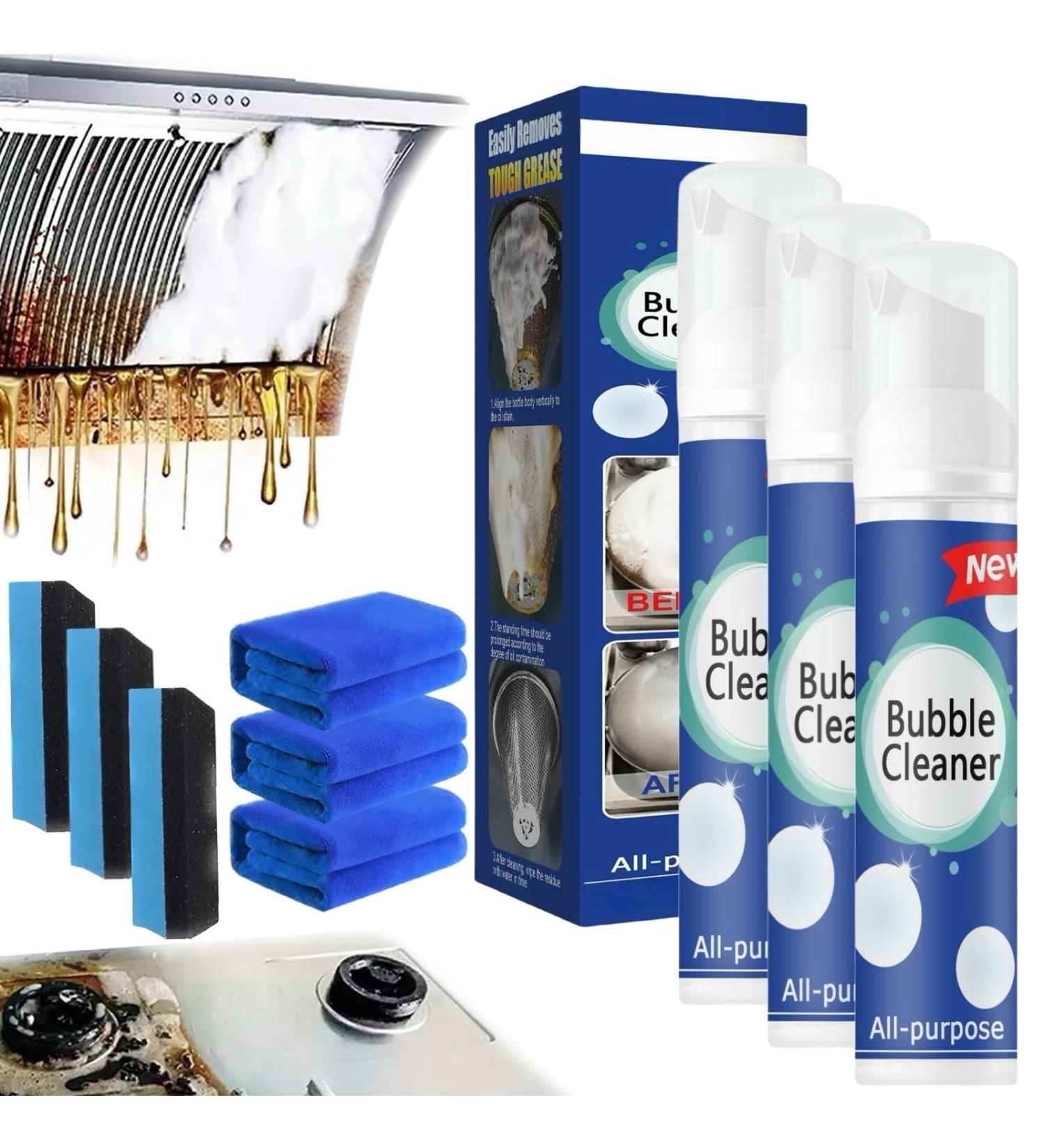 Super Cleaning Foam Super Magic Stain Remover Foam Cleaner Foaming Heavy Oil Stain Cleaner Kitchen Foam Cleaner All-Purpose Bubble Cleaner (3Pcs) - Buy Online on SooperMarket.com